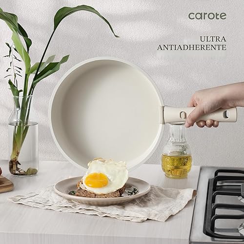 Miniatura 3 de CAROTE Juego de ollas y sartenes, juego de utensilios de cocina antiadherentes, mango desmontable, juegos de utensilios de cocina de inducción