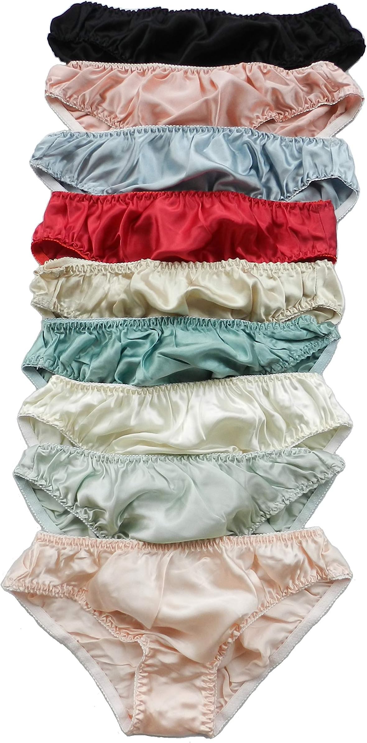 QianyaWomen's Bikini Panties 100% Pure Silk 6 Pairs in One Economic Pack