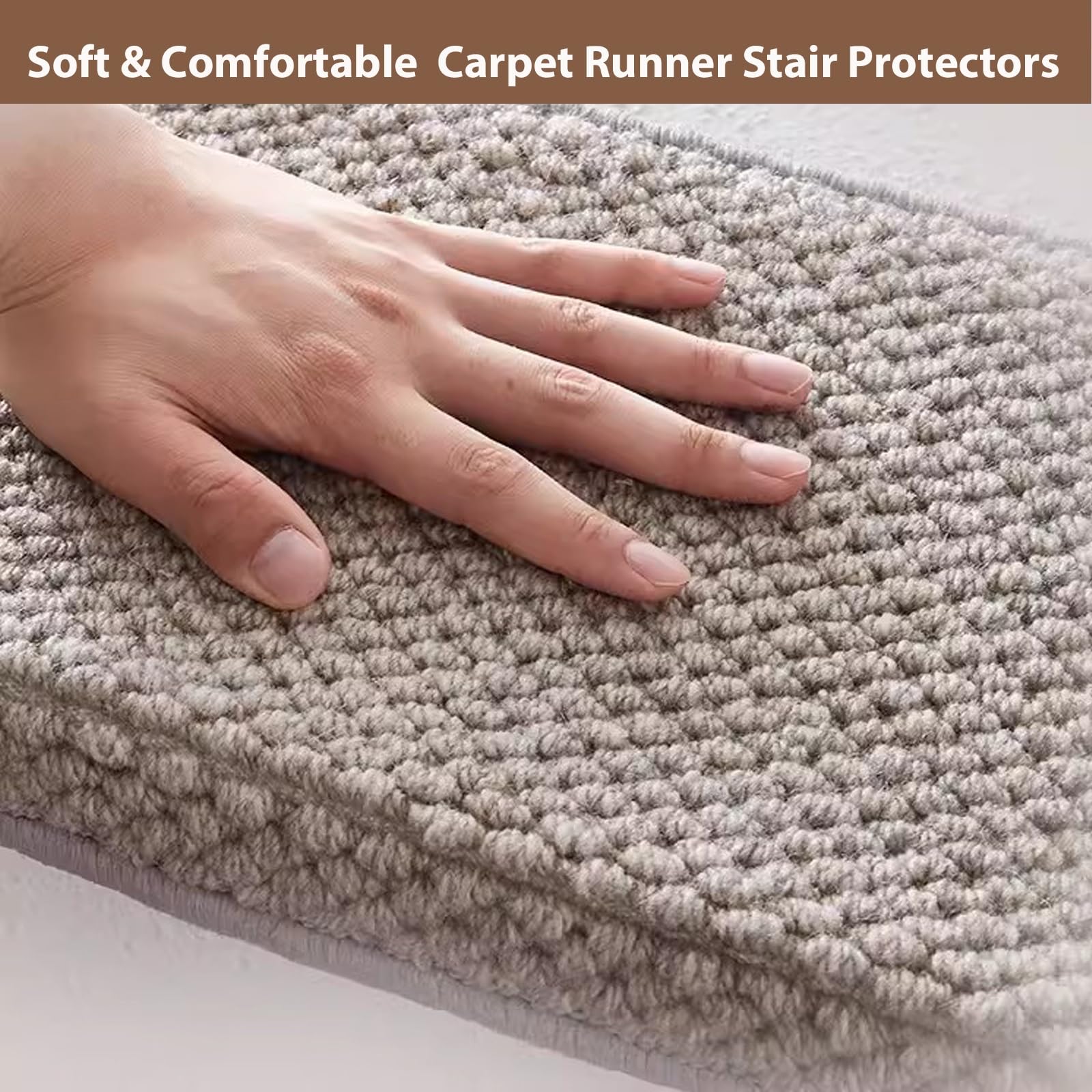 Tapis antidérapant pour marches en bois, tapis doux auto-adhésif, tapis d'intérieur lavable pour la sécurité et la protection des animaux domestiques