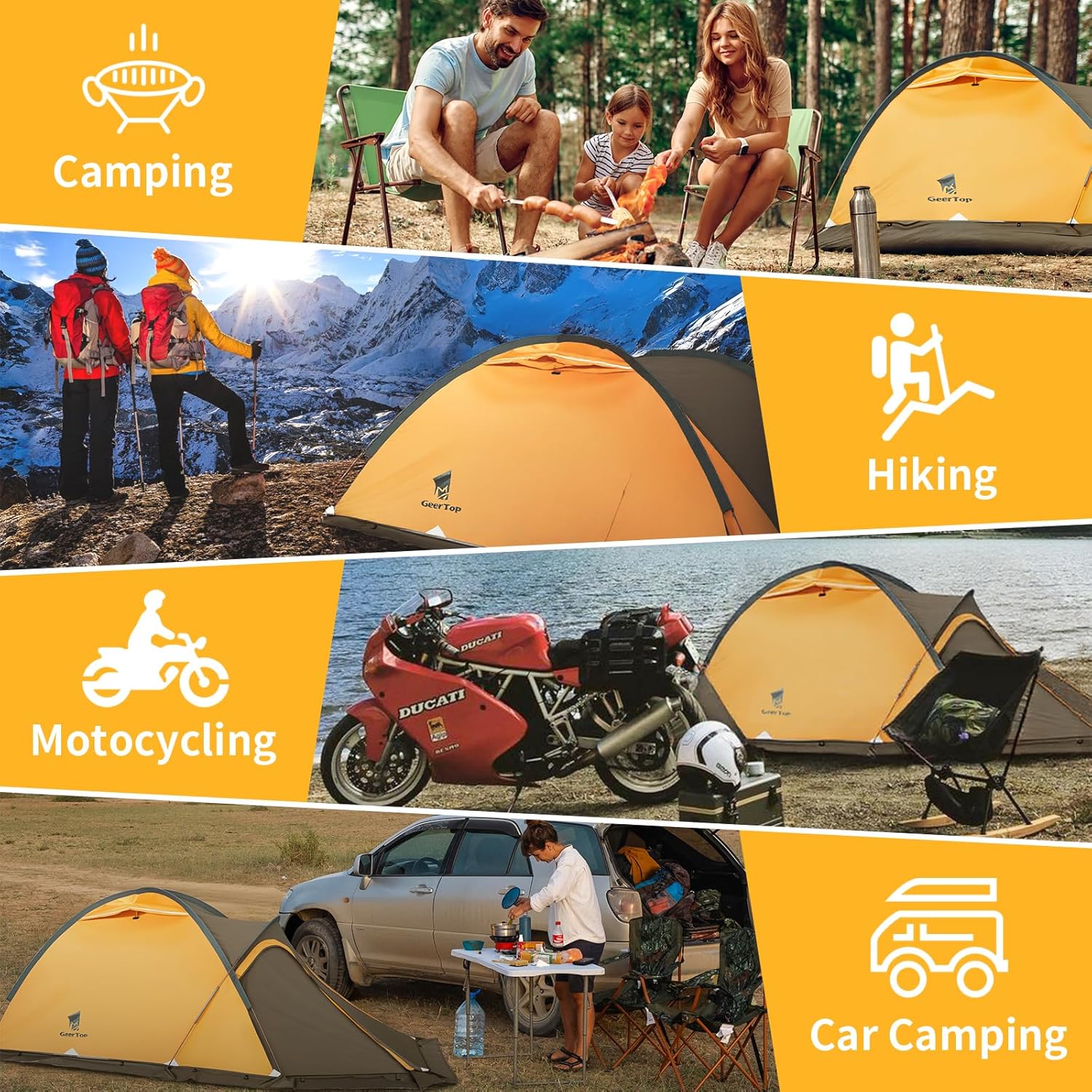 GEERTOP 2-Person Backpacking Tent Waterproof Lightweight Double Layer Tent for Camping Hiking All Weather Travel