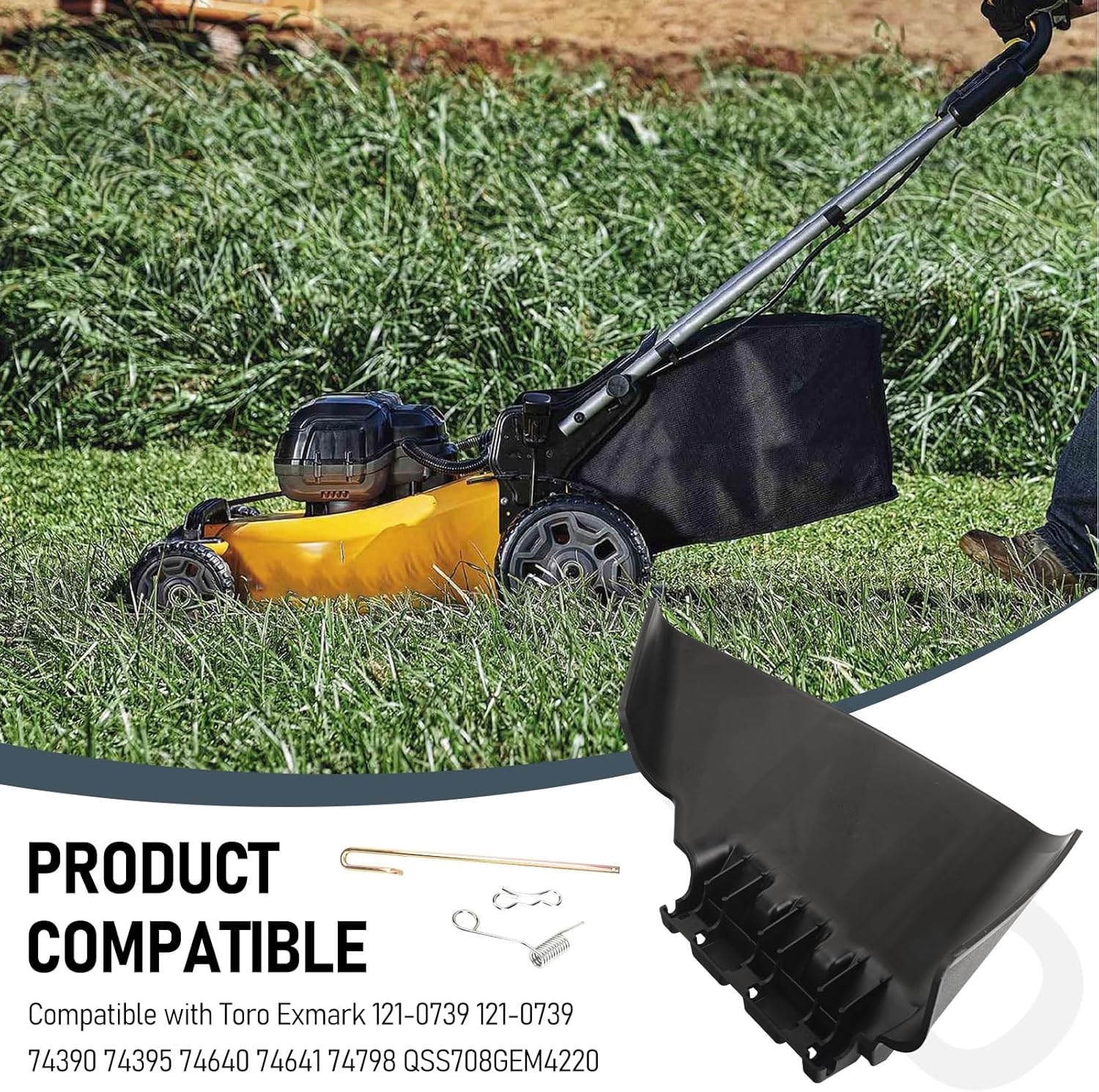 121-0739 Discharge Deflector Compatible with Toro Exmark 74390 74395 74798 74640 74641 74642 Lawn Mower, Fits Quest E S Series QSS725GKC42200 QSS708GEM50200 QSS708GEM42200
