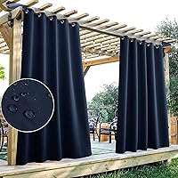 Vista 17 de StangH 2 paneles de cortinas opacas beige para exteriores, cortinas opacas resistentes al viento con parte superior desmontable para espacios