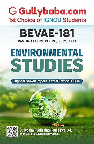 BEVAE 181 Environmental Studies | IGNOU Help Book - Chapter Wise / including Many Solved Sample Papers and Important Exam Notes | By Gullybaba
