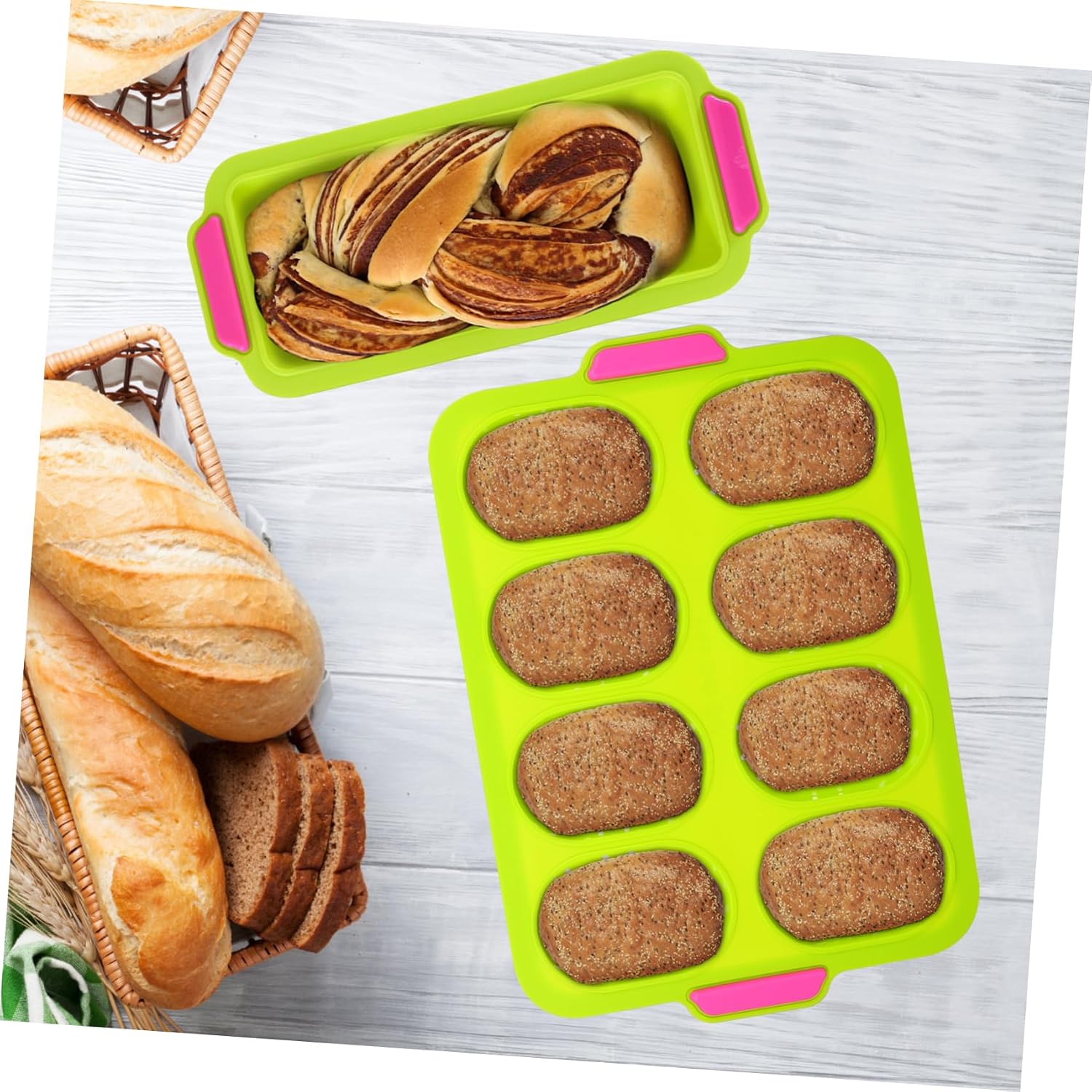 PRETYZOOM 2pcs Bread Baking Plate Silicone Molds for Homemade French Bread Baking Tool