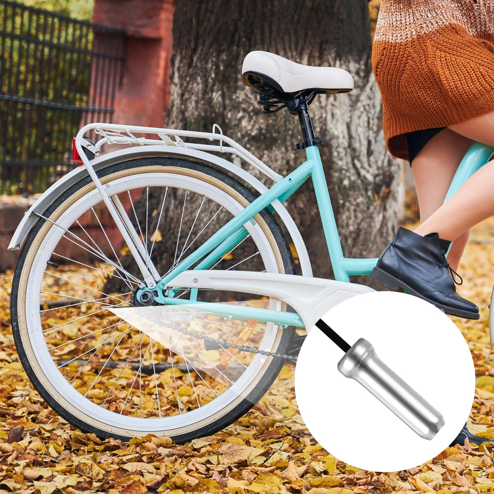 Ptwola Zaślepki do kabli rowerowych ze stopu, zaciski końcowe kabla hamulca rowerowego, końcówki do roweru szosowego, górskiego, 200 szt