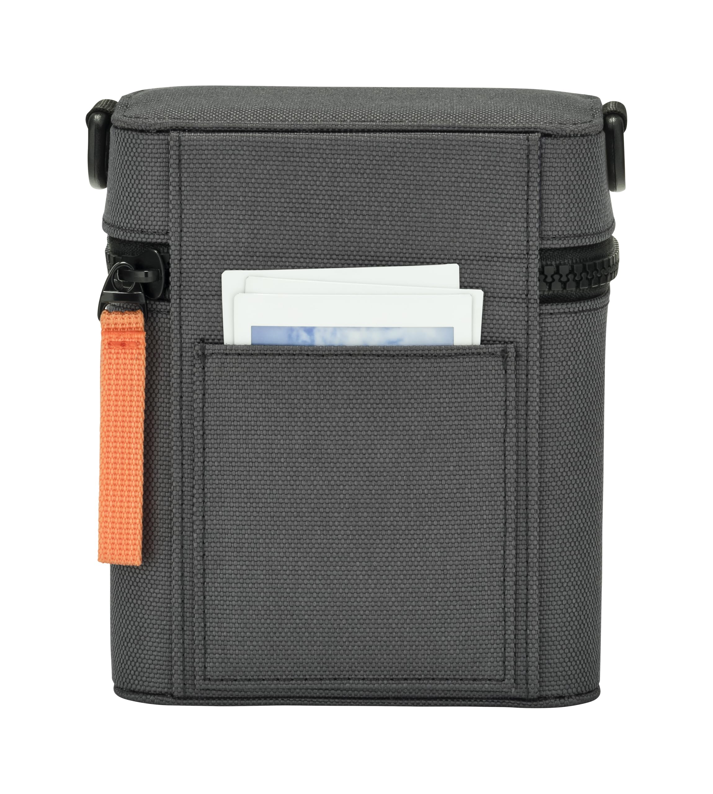 instax Mini 41 etui na aparat błyskawiczny z paskiem na ramię, zapinaną na zamek błyskawiczny etui na aparat i tylną kieszenią foliową, wykończone hartowaną tkaniną Charcoal Grey