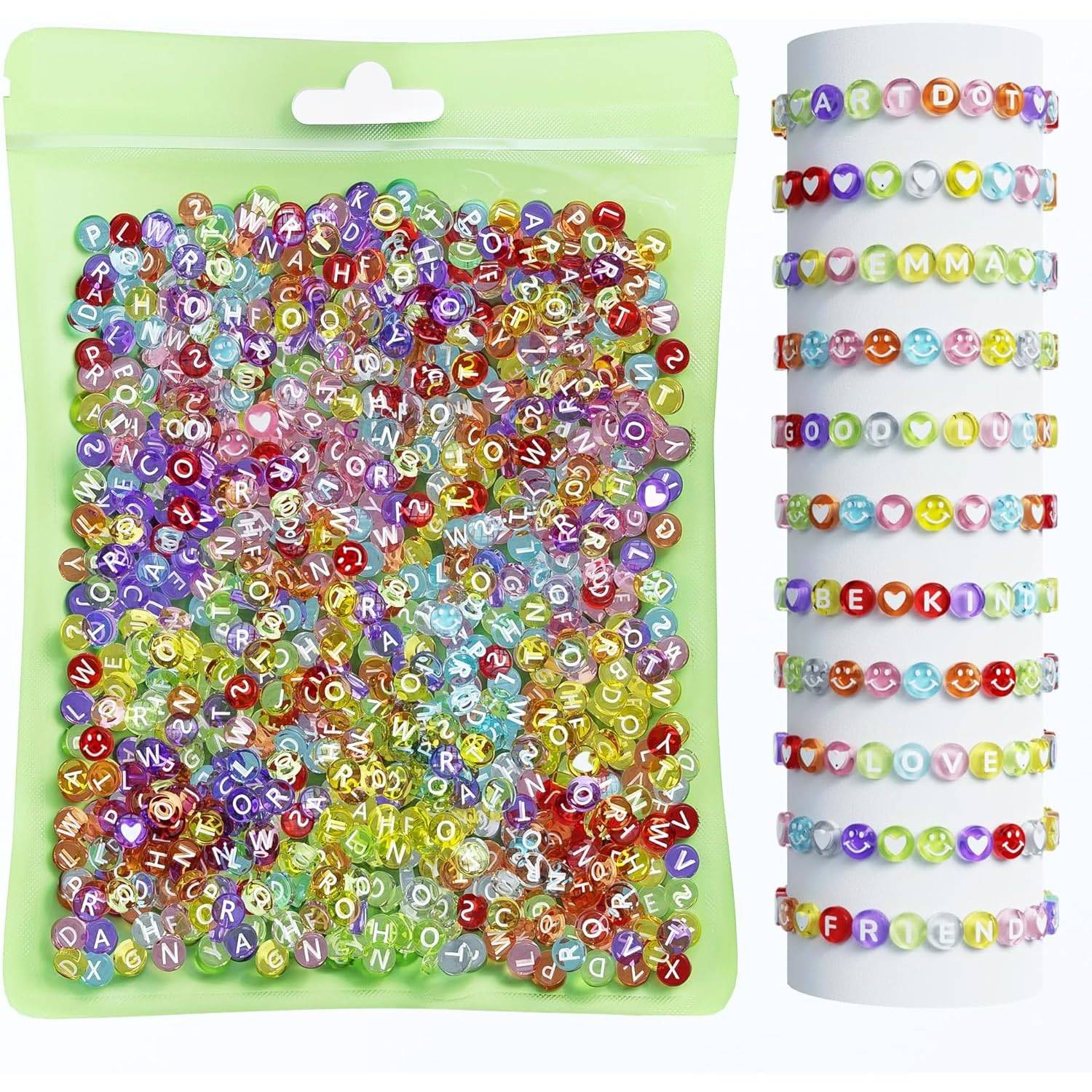 Letter Beads for Bracelets - 800 Piece Set -15 Letter Beads for Bracelets - 800 Piece Set -15
