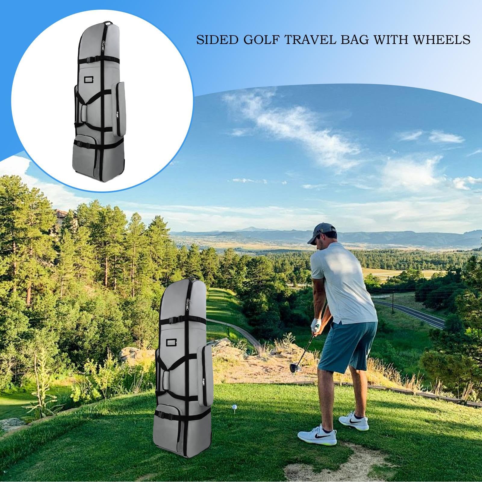 Borse da golf da viaggio per compagnie aeree, resistenti, con ruote, custodia impermeabile per colleghi, amanti e amici
