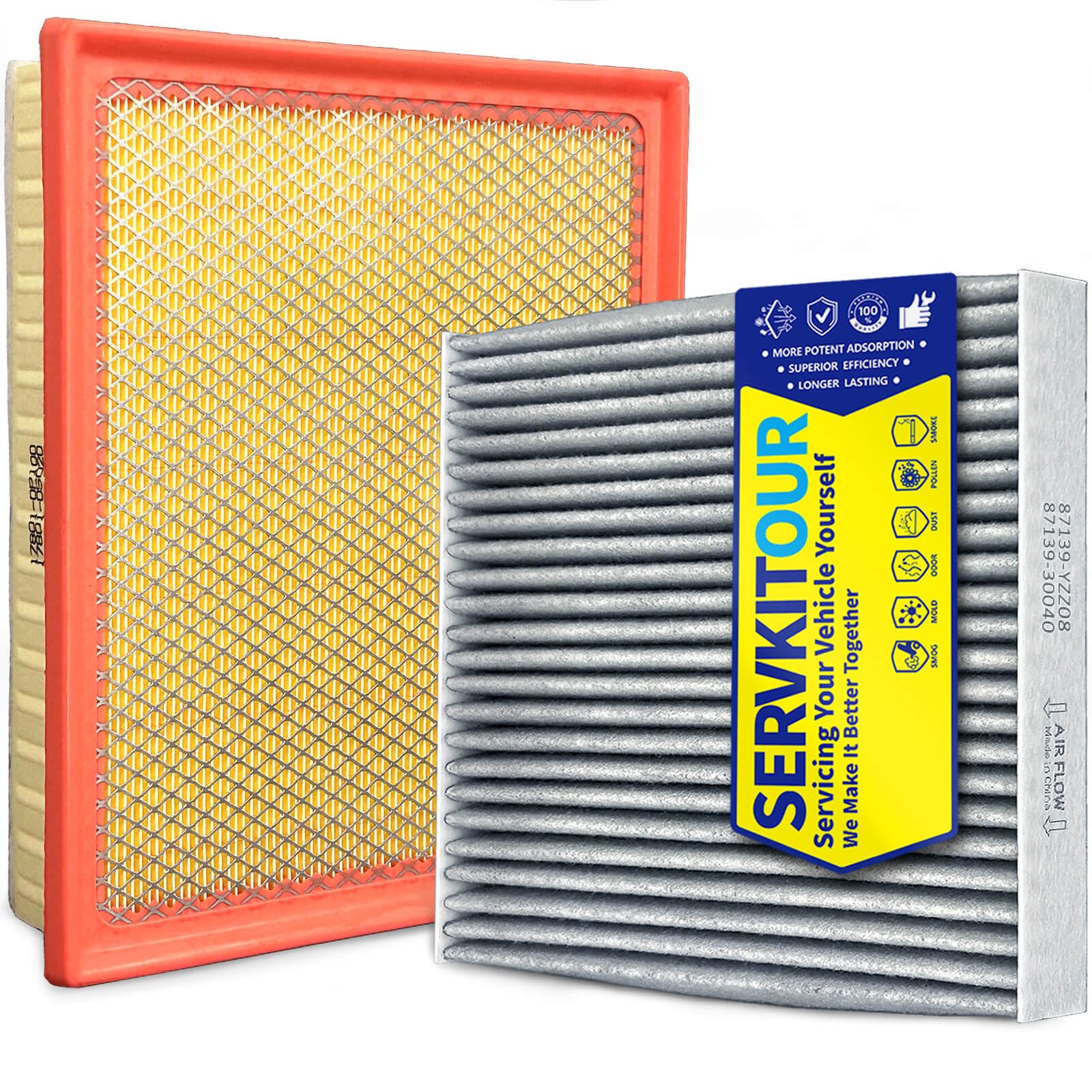 SERVKITOUR Engine & Cabin Air Filter Set