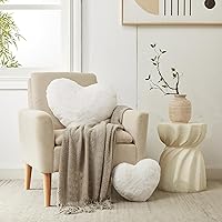 Vista 2 de YRXRUS Almohadas de corazón, almohada en forma de corazón, almohada blanca con forma de corazón para regalos, almohadas con forma para ella, niños