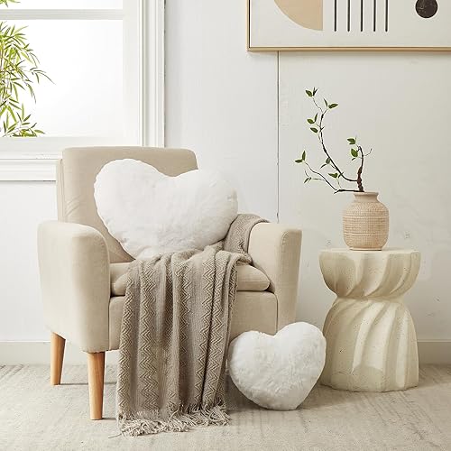 Miniatura 2 de YRXRUS Almohadas de corazón, almohada en forma de corazón, almohada blanca con forma de corazón para regalos, almohadas con forma para ella, niños,