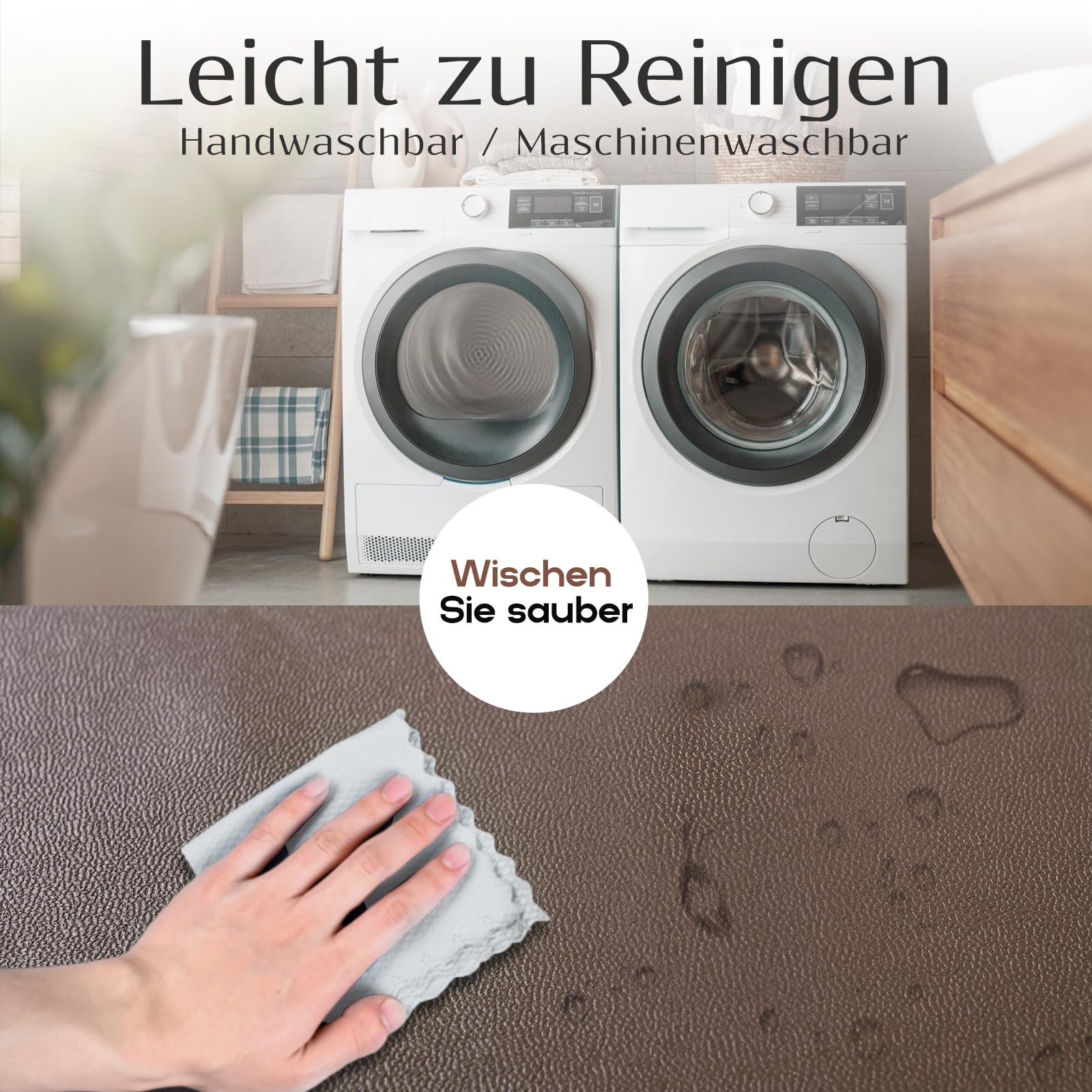 Alishomtll Stoelhoes van PU-leer, 4/6-delige set, stretch, waterdicht, afneembaar, wasbaar, voor eetkamer, keuken, bruiloft, tuin, kantoor, koffie, 6 stuks