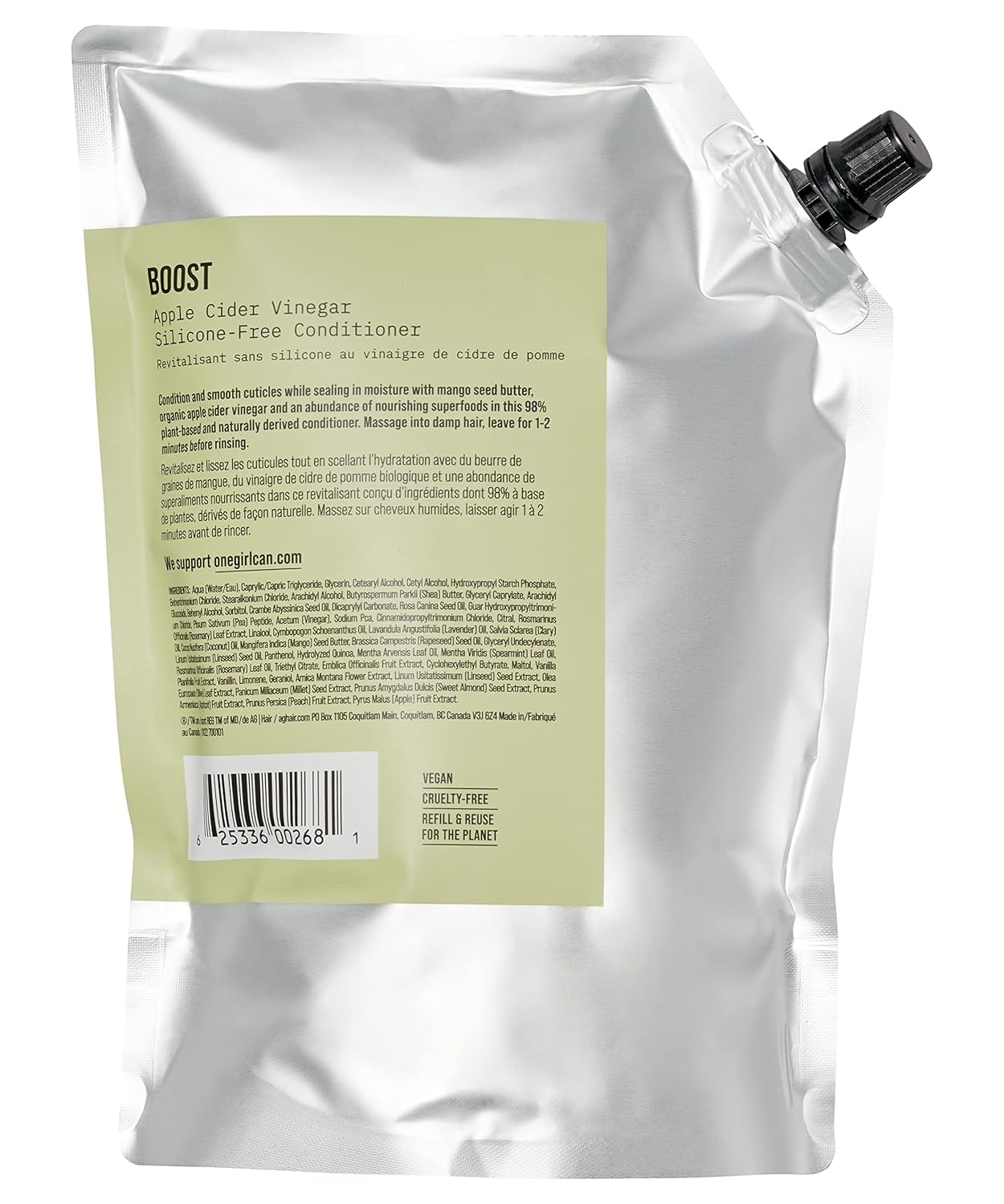 AG Care BOOST Apple Cider Vinegar Refill Conditioner, 1L