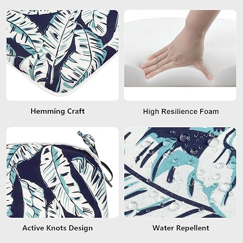 Miniatura 4 de LVTXIII - Cojines de asiento de patio de 16 pulgadas de profundidad x 17 pulgadas de ancho, cojines para sillas de exteriores, para todo tipo de