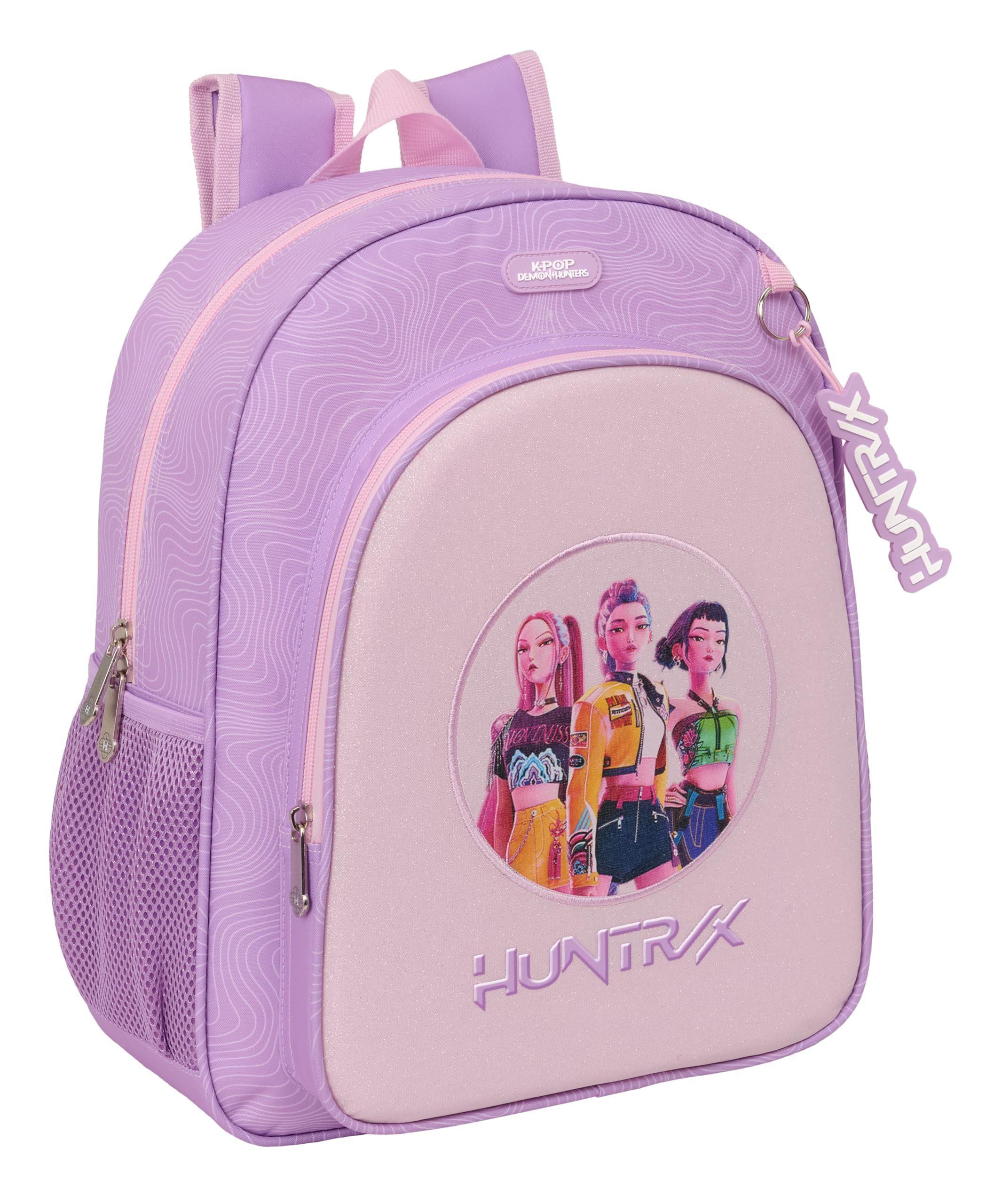 K-POP Demon Hunters - ICONIC - Mochila Escolar Niño, Mochila Infantil, Adaptable a Carro, Ideal para Niños en Edad Escolar, Cómoda y Versátil, Resistencia, 32x12x38 cm