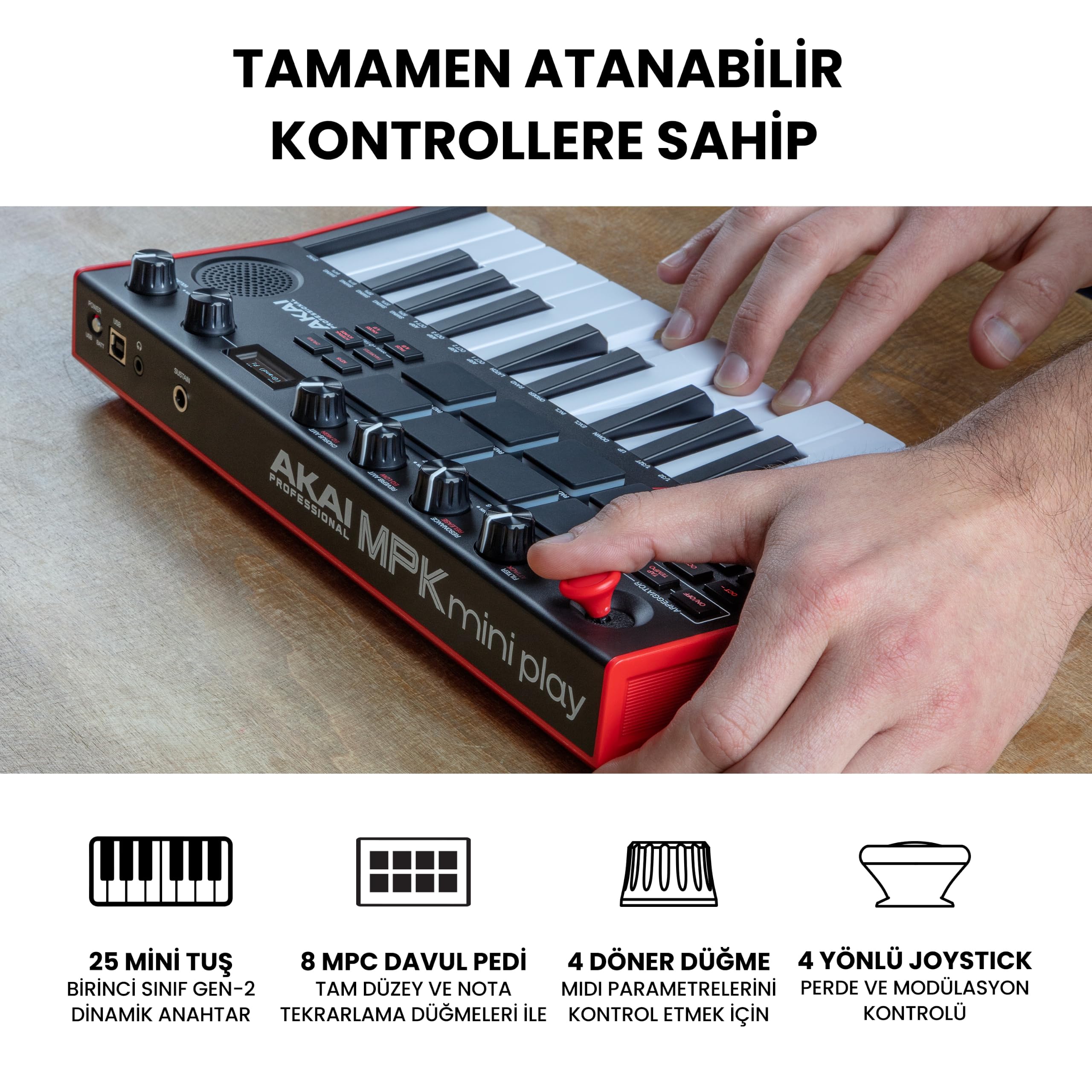 Akai Professional MPK Mini Play MK3 25 Tuş USB MIDI Klavye