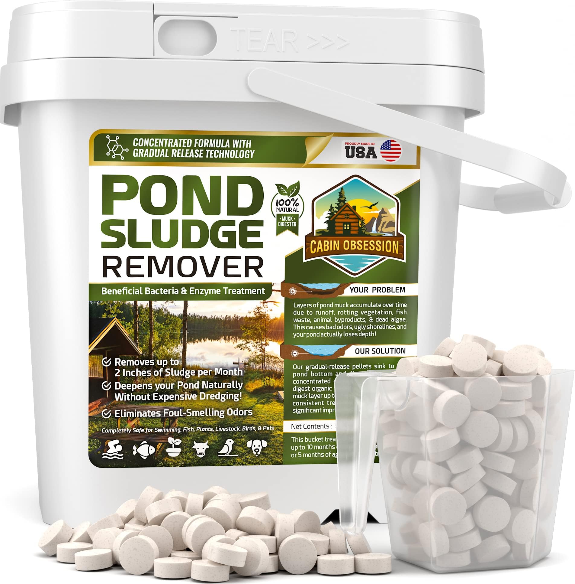 Pond Muck and Sludge Remover Tablets 160 Tablets Safe
