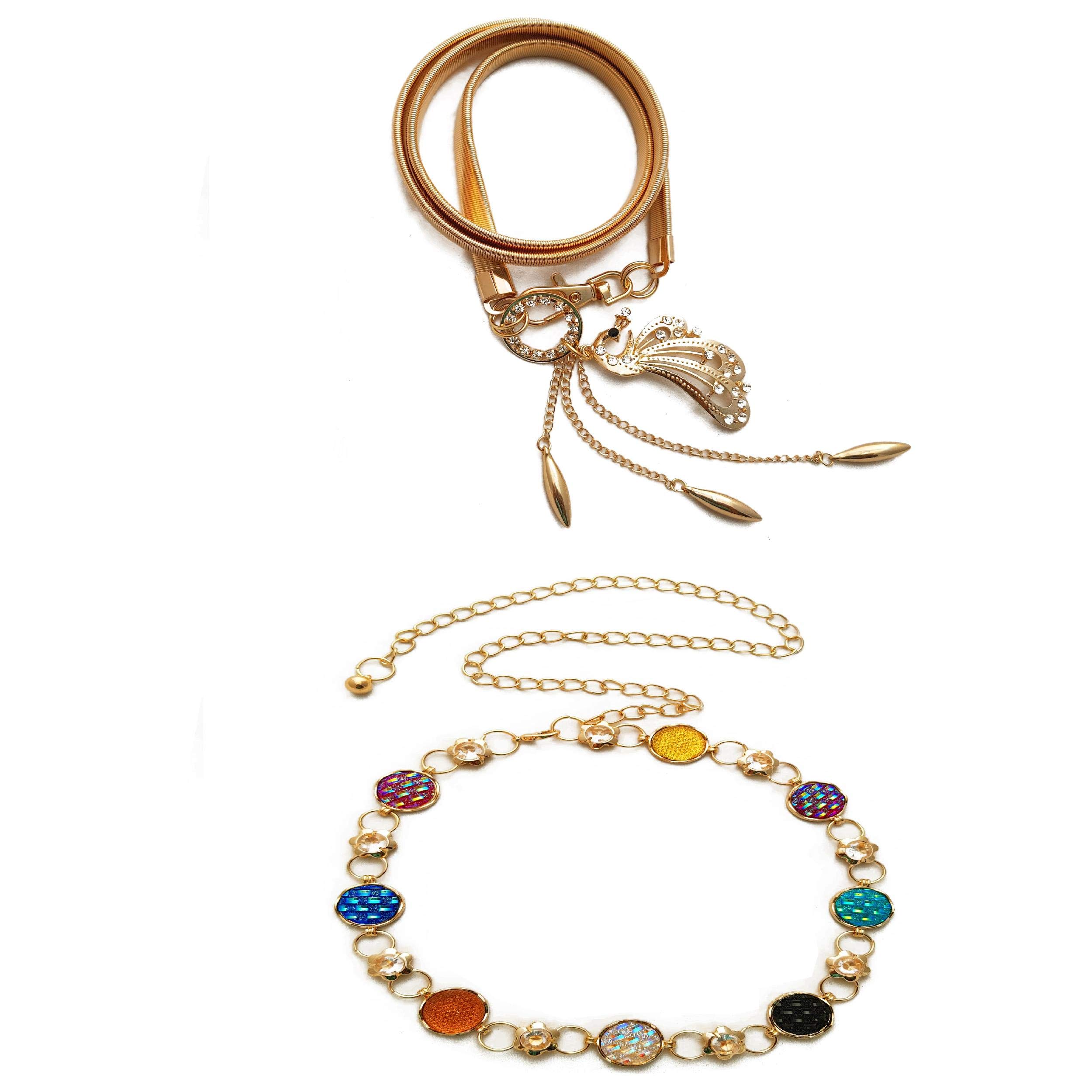 Women And Girl Fashion Metal Stretchable Gold Plated Belly Chain Waist Belt Jewellery Gift kamarbnd Waistband-image-41