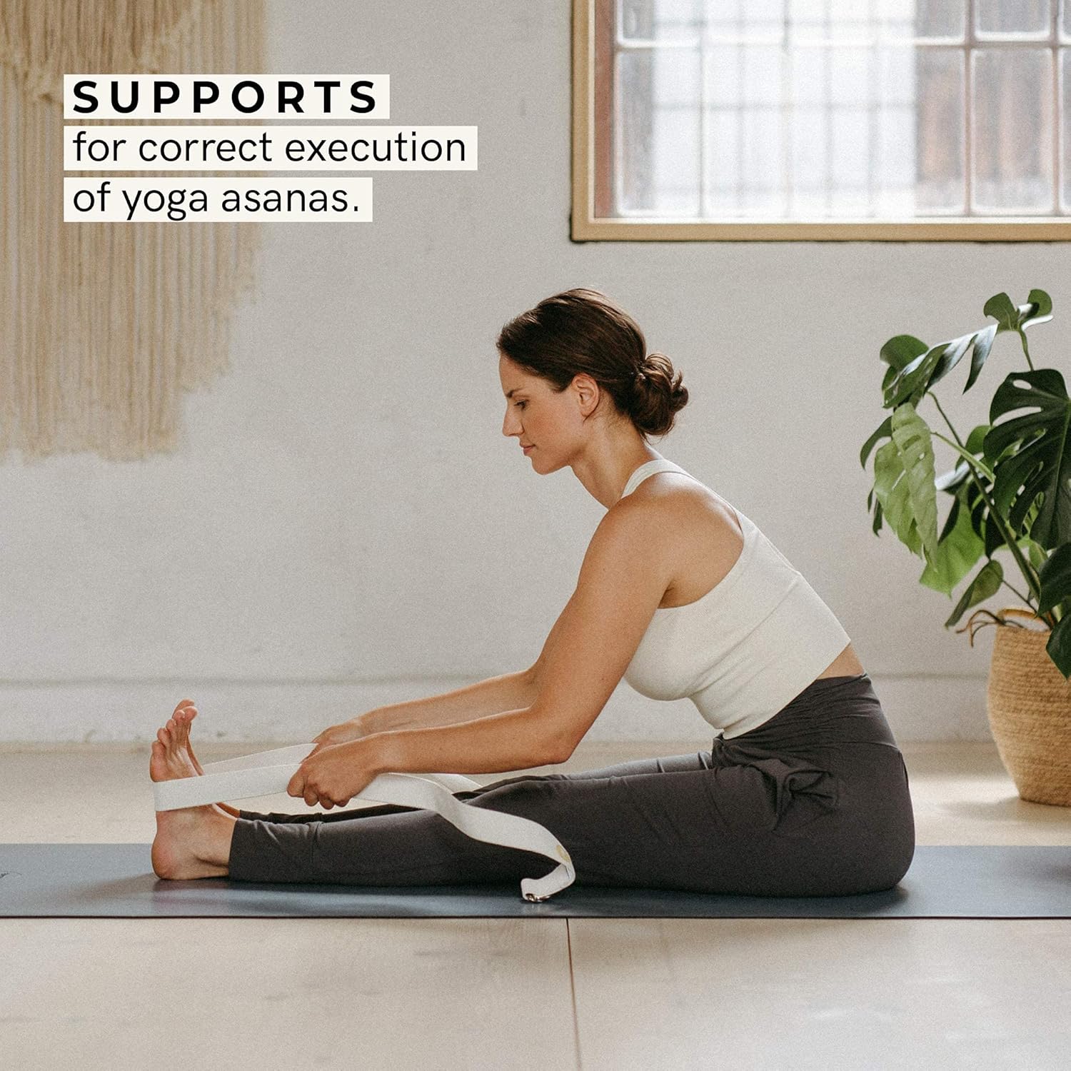 Lotuscrafts Yoga Strap for Stretching - 100% Organic Cotton - Yoga Belt Strap with Adjustable D-Ring Buckle - Yoga Band - Yoga Stretching Strap for Flexibility 8 FT : Sports & Outdoors