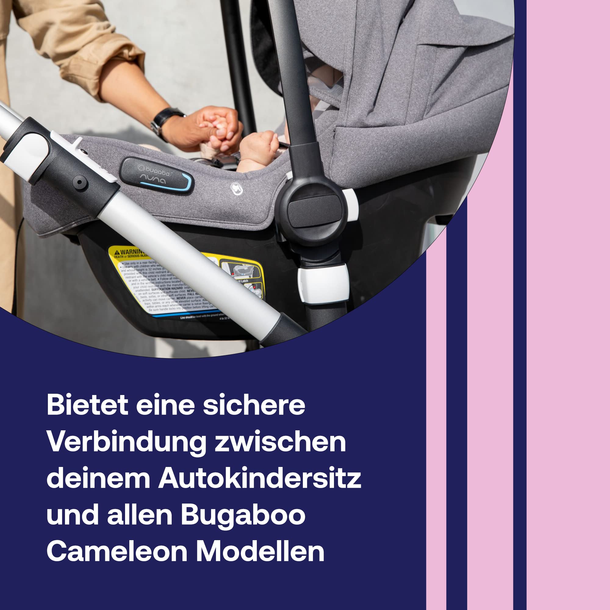 Bugaboo Autokindersitz-Adapter für Cameleon 3 Plus Kinderwagen, einfaches Click-and-Go-System, Schwarz