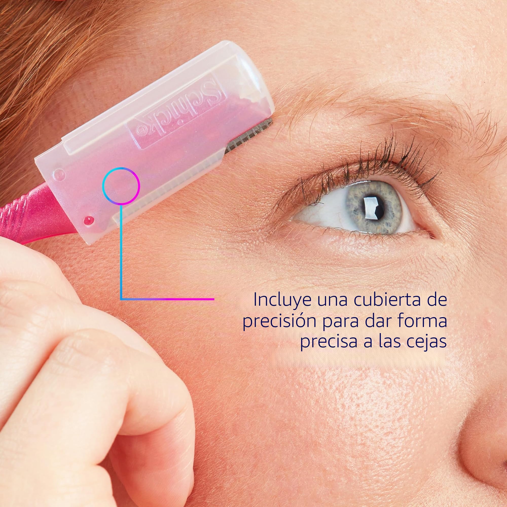Schick Hydro Silk Herramienta exfoliante de retoque Dermaplaning, maquinilla de afeitar facial y cejas con cubierta de precisión, 9 unidades, maquinilla de afeitar Dermaplaning para mujer