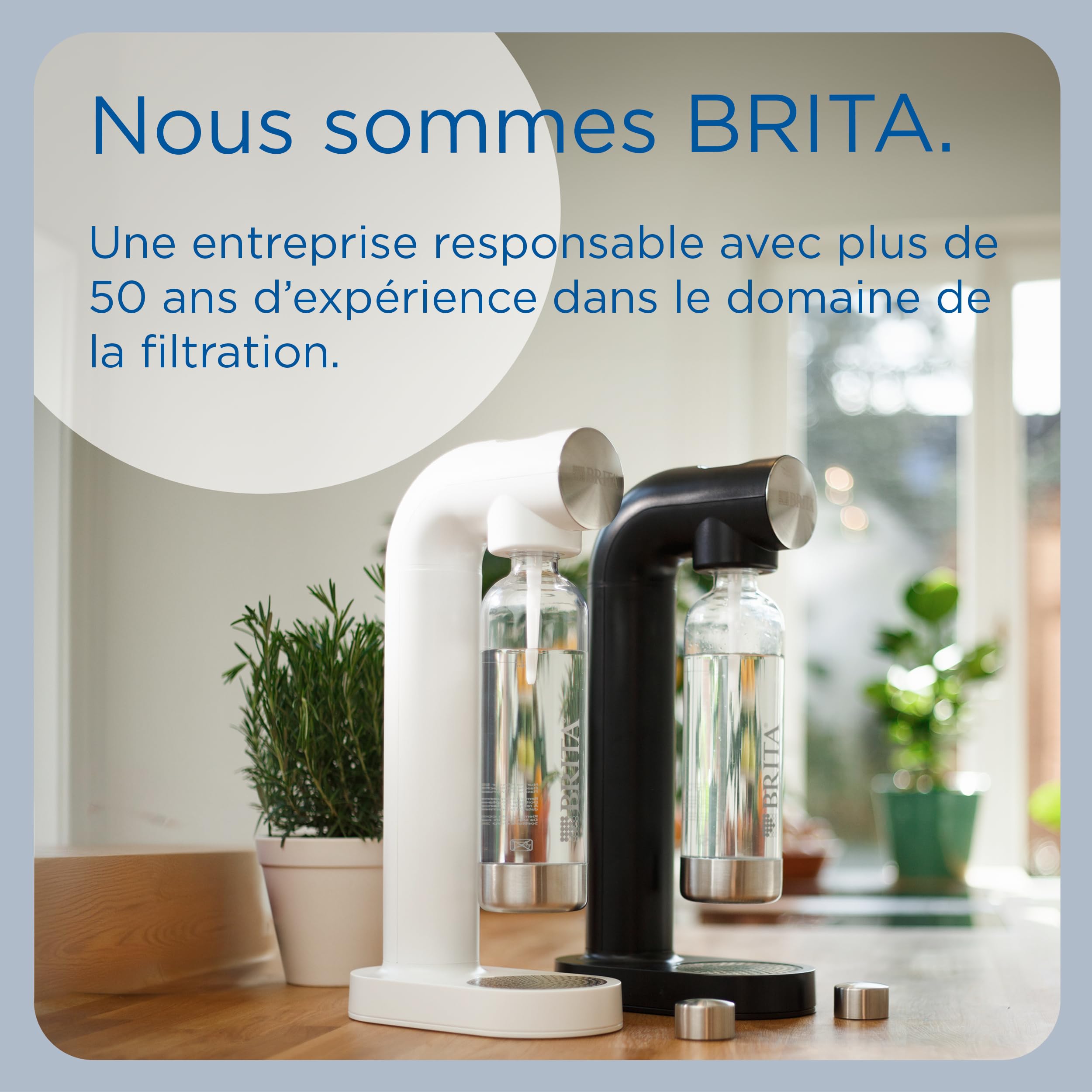BRITA Machine à Eau Pétillante SodaONE Noire + 3 Bouteilles 1L en PET