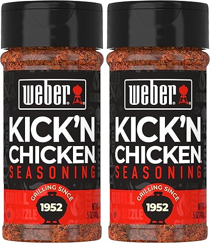 Weber Kick'n Chicken Seasoning, 5 Ounce Shaker (Pack of 2)