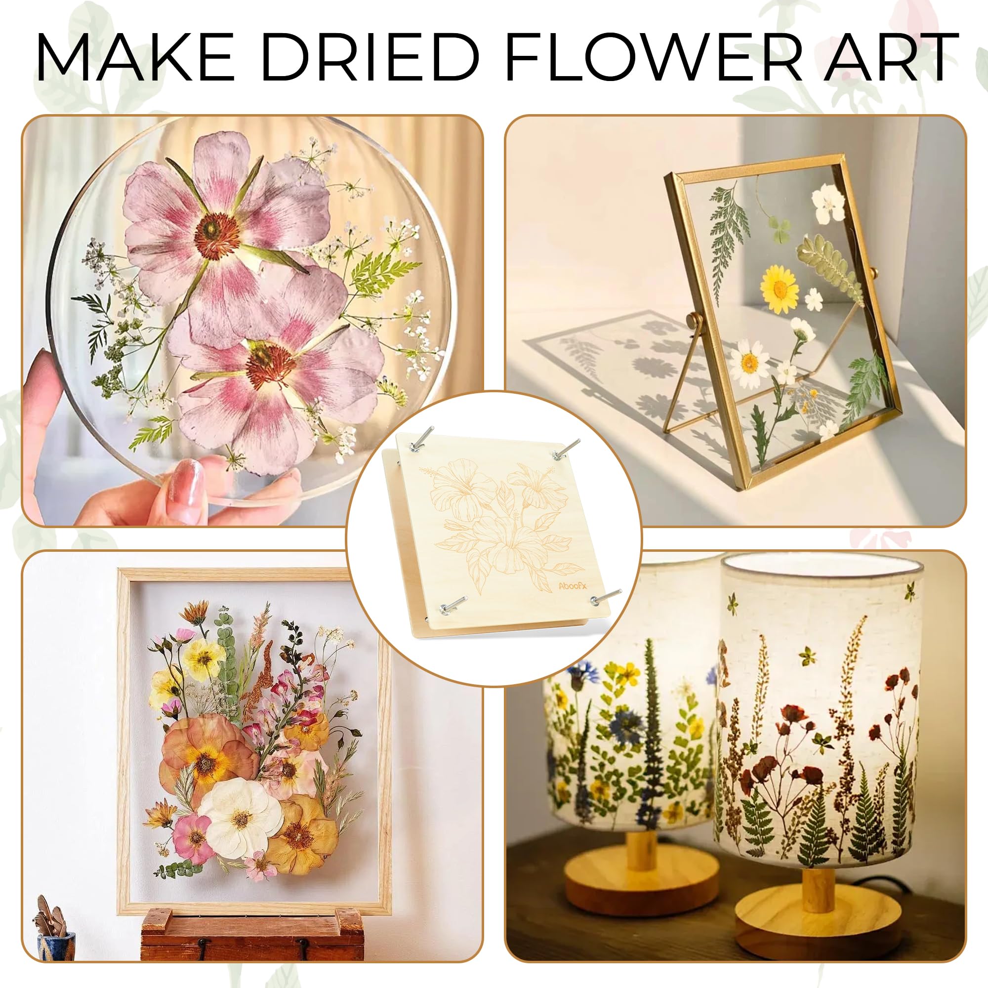 Prensa de flores grande para adultos y niños, 11x11 pulgadas (28x28cm), kit de prensado de flores de madera de 10 capas con bolsa de almacenamiento, kit de prensa de madera DIY, regalo para amantes de