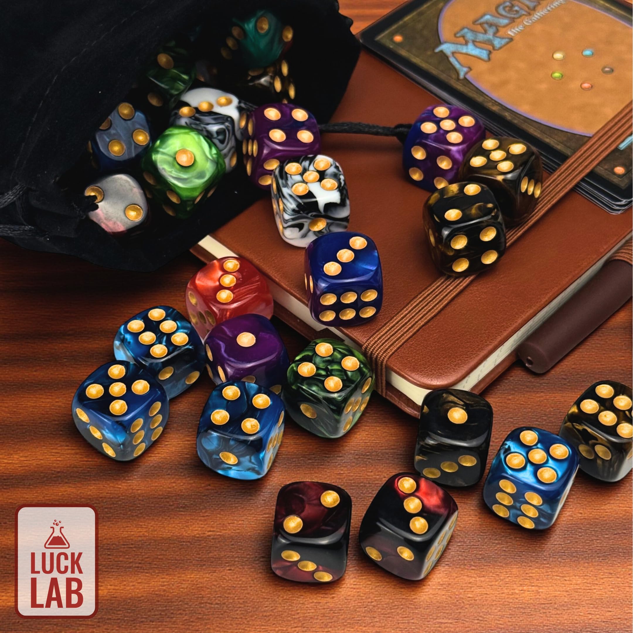 Amazon.com: Luck Lab 48 Pack of 16mm Marble Swirl D6 6 Sided Dice