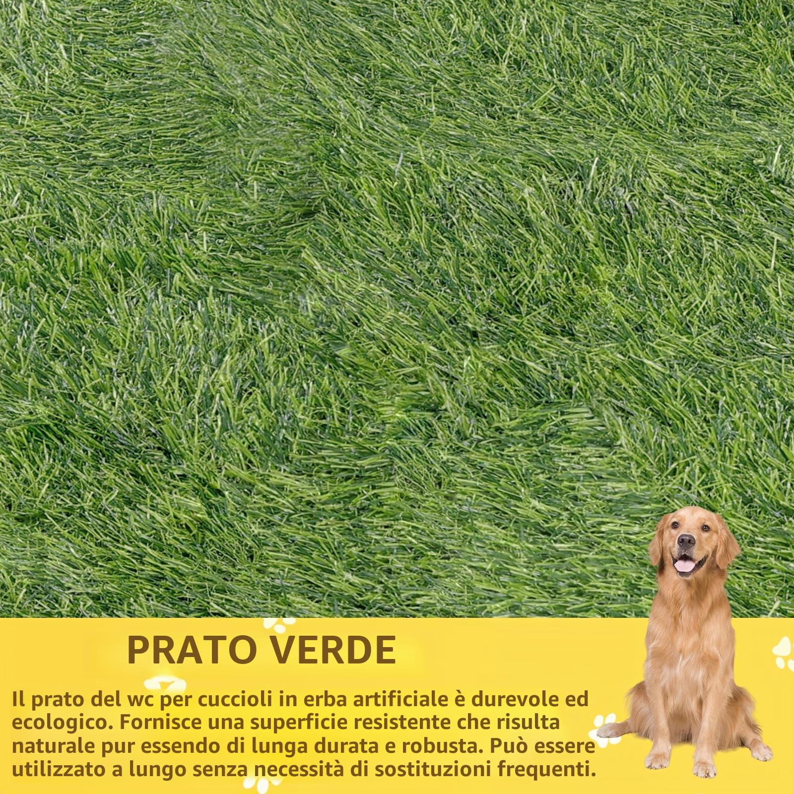 Lettiera per cani in erba artificiale, 50 x 70 cm, tappetino per allenamento per cani, lavabile, tappetino per cani, impermeabile, per casa, appartamento