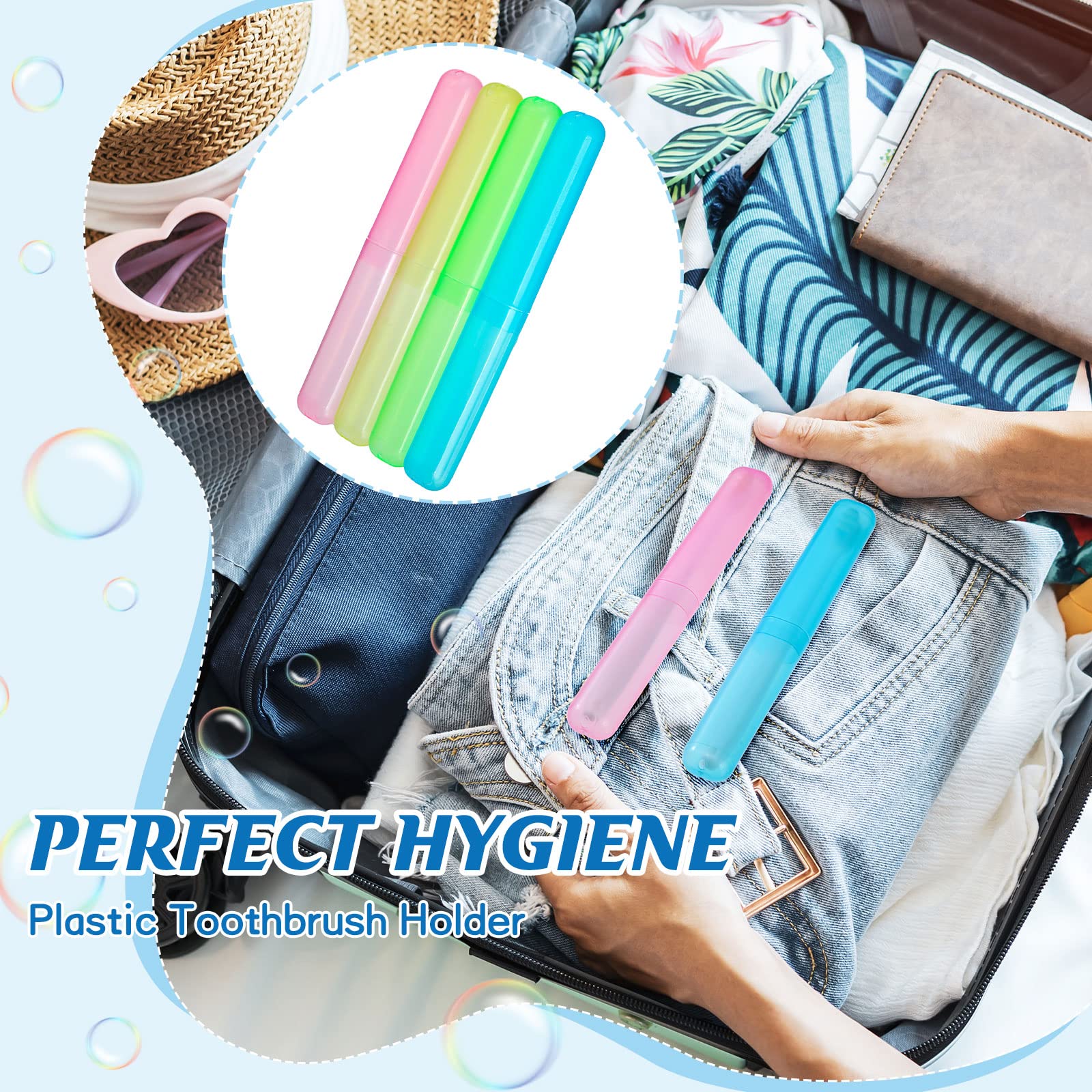 Jeyiour 120 porta spazzolino da denti da viaggio, multiplo portatile, in plastica traspirante, contenitori da viaggio per viaggi, campeggio, casa all'aperto (stile classico)