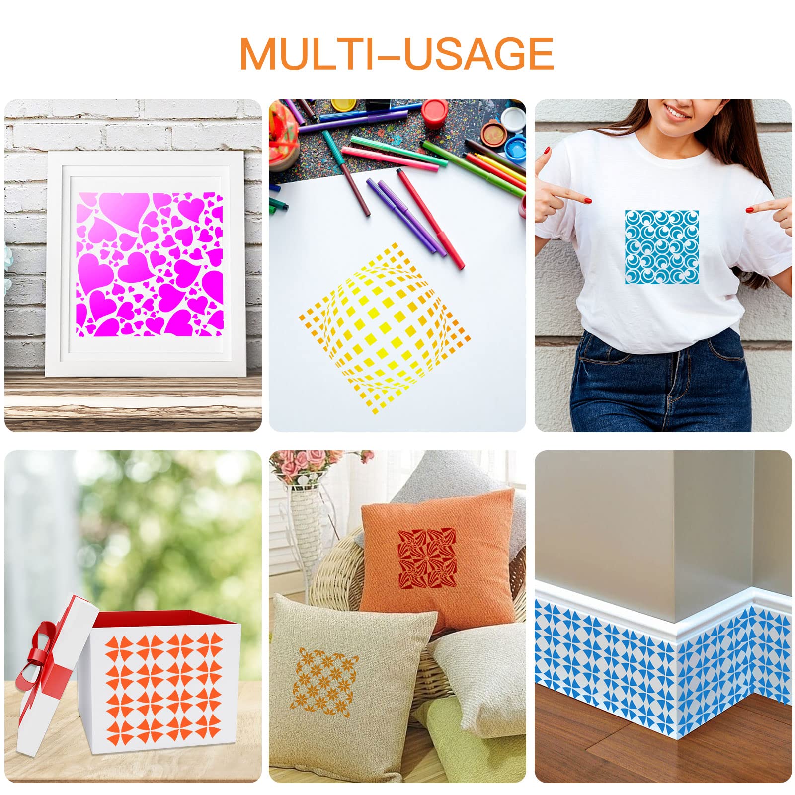 Set Di 64 Stencil Riutilizzabili Per Pittura – 7,6 Cm, Forme Varie Per Decorazione Pareti E Scrapbooking