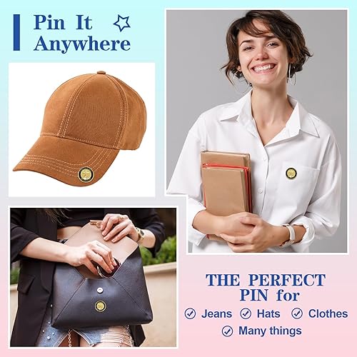 Miniatura 6 de Zeyune 48 piezas de alfiler de solapa de apreciación del empleado 34 pulgadas 6 estilo empleado esmalte Pines empleado del mes Pin reconocimiento