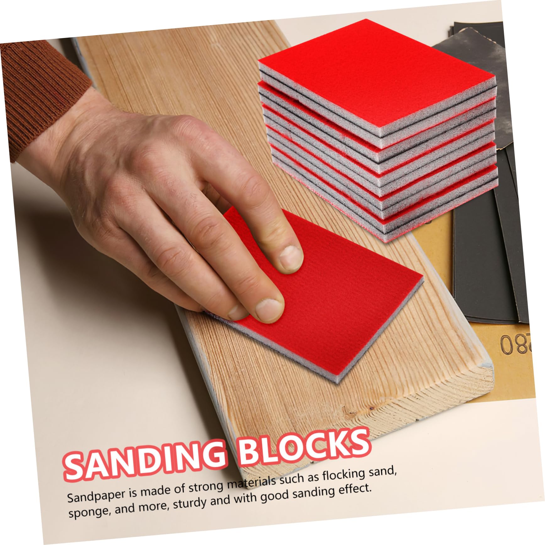 Gatuida 100stücke Schleifschwämme Sandpapier Pads Für Auto Holz Und Körnung Vielseitig Einsetzbar Für Schleifen Polieren Und Rostentfernung