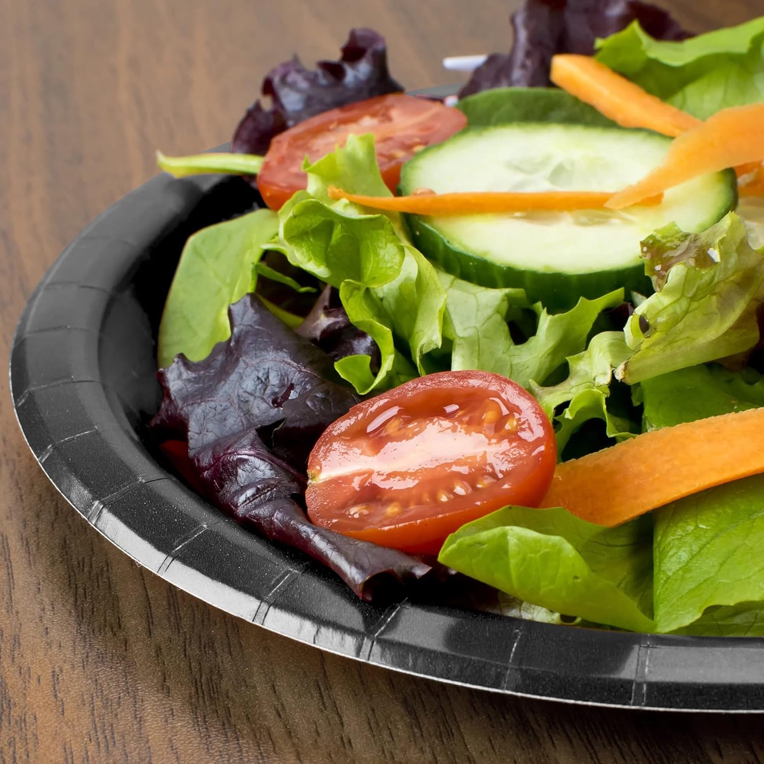 Creative Converting 79134B Black Velvet Luncheon Plate, Solid (10pks Case)