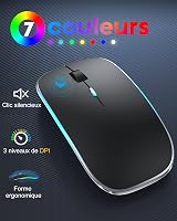TECURS Bluetooth Billentyűzet és Egér Tabletre iPad Samsung Lenovo Android iOS Fekete 5