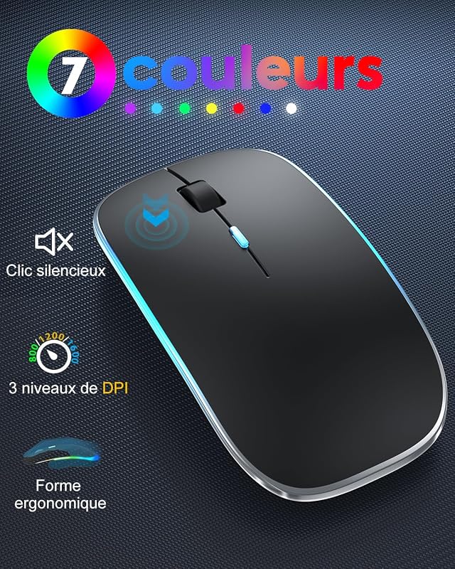 TECURS Bluetooth Billentyűzet és Egér Tabletre iPad Samsung Lenovo Android iOS Fekete