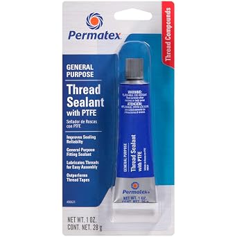 Permatex 80631 Thread Sealant with PTFE, 1 oz.