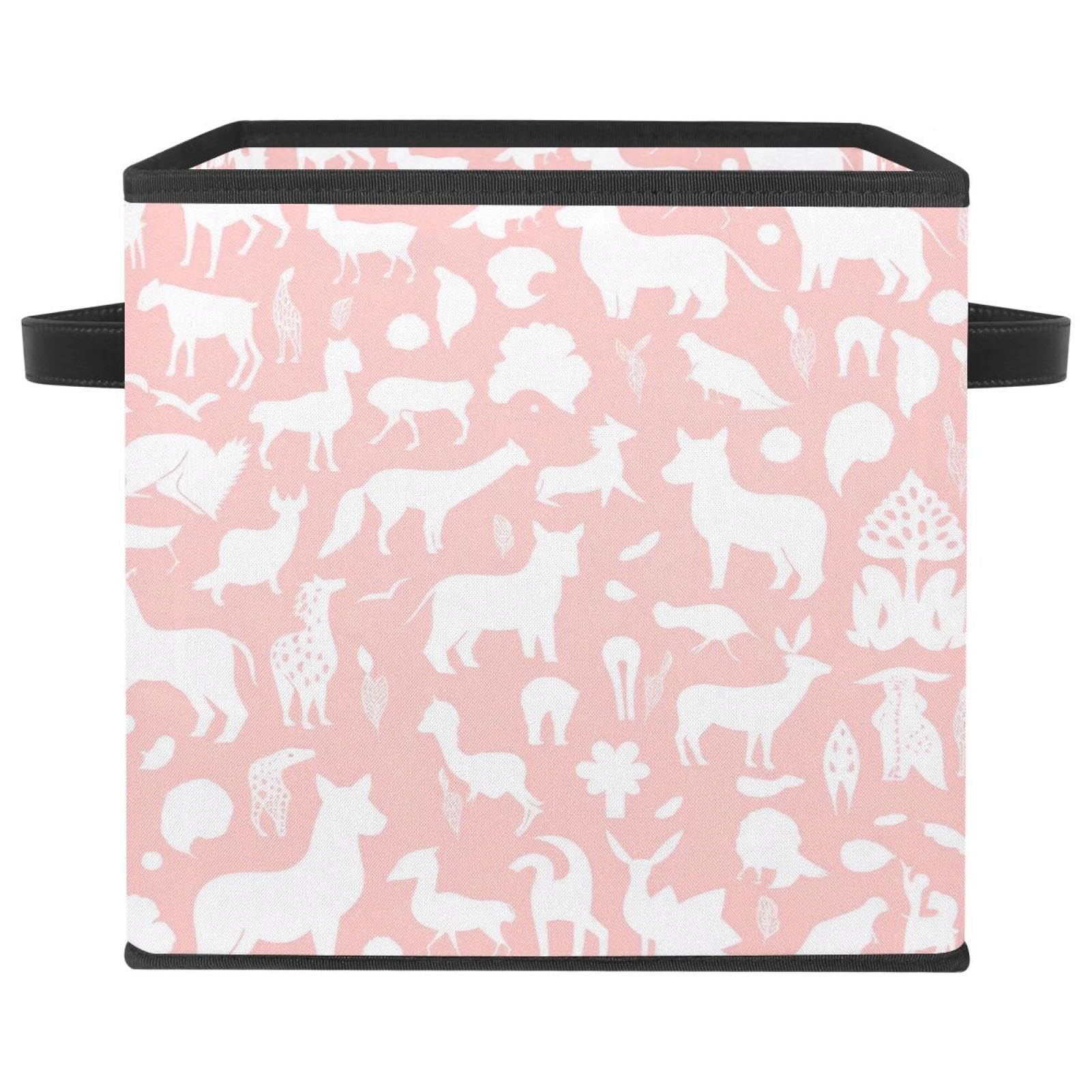Boîte de rangement pliable pour vêtements et jouets d'enfant rose