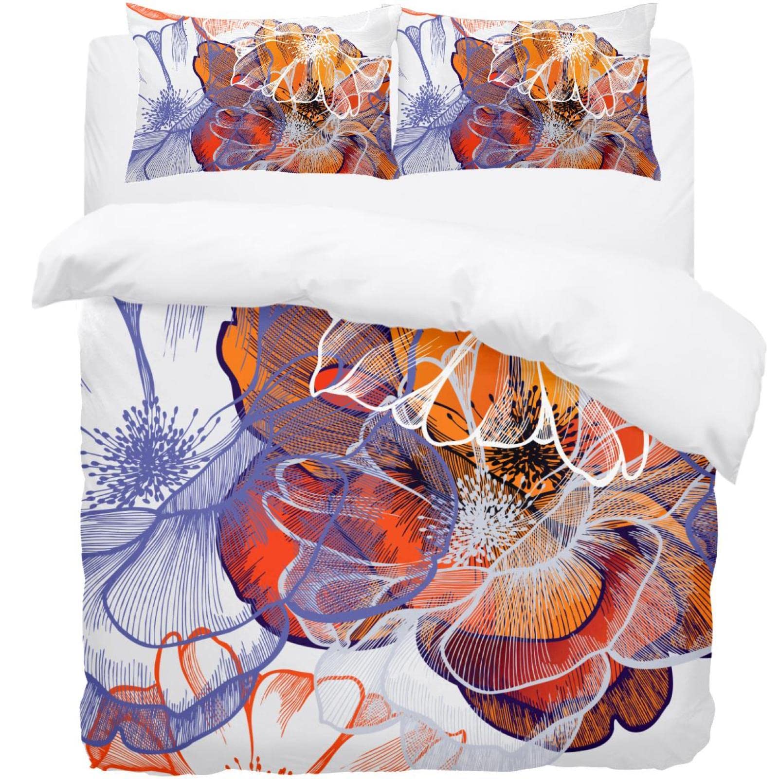 Parure de lit à motif floral abstrait pour une chambre cocooning et chaleureuse