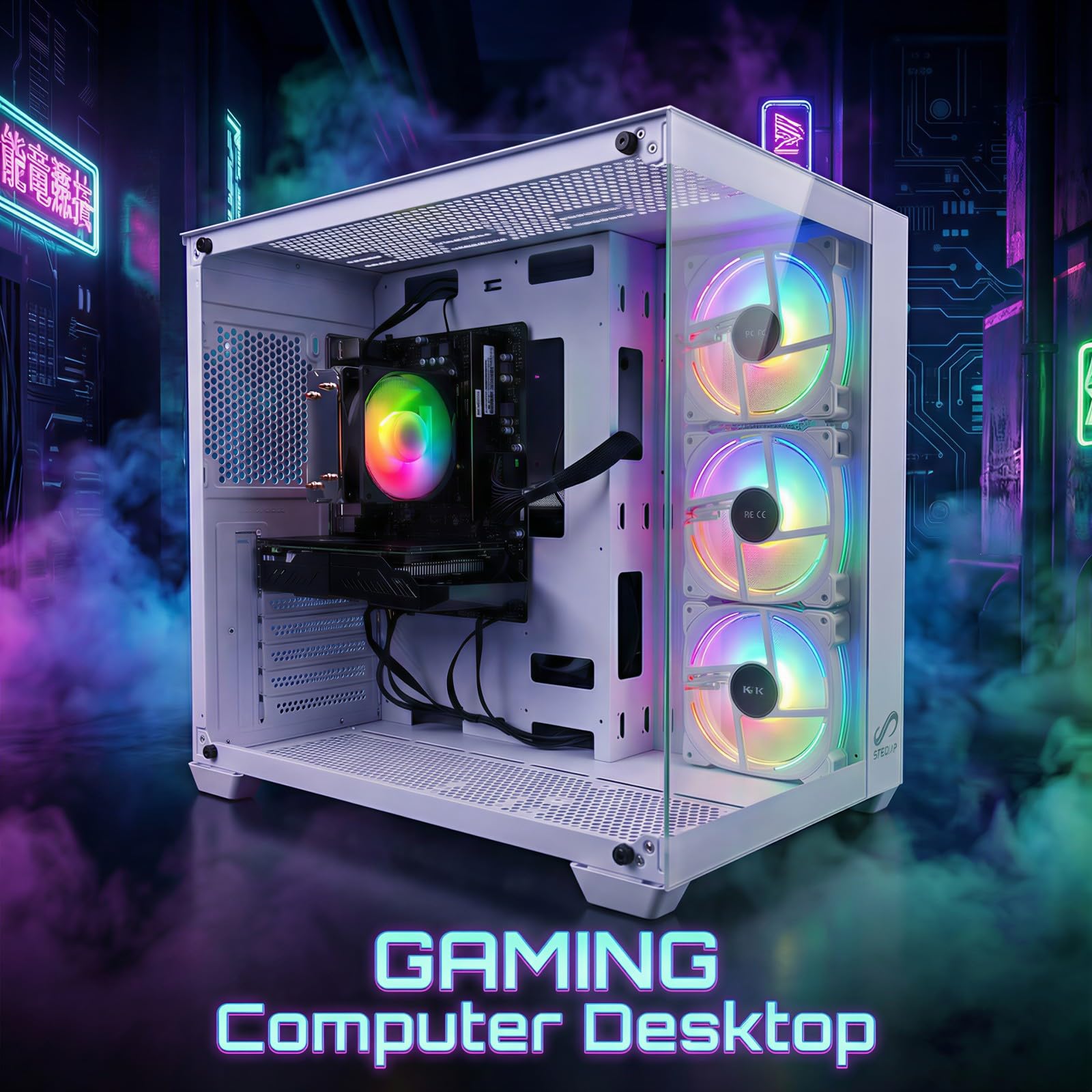 STGSivir PC Gaming Fisso, Ryzen 7 5700X, RTX 3050 6G,16G DDR4,1T SSD