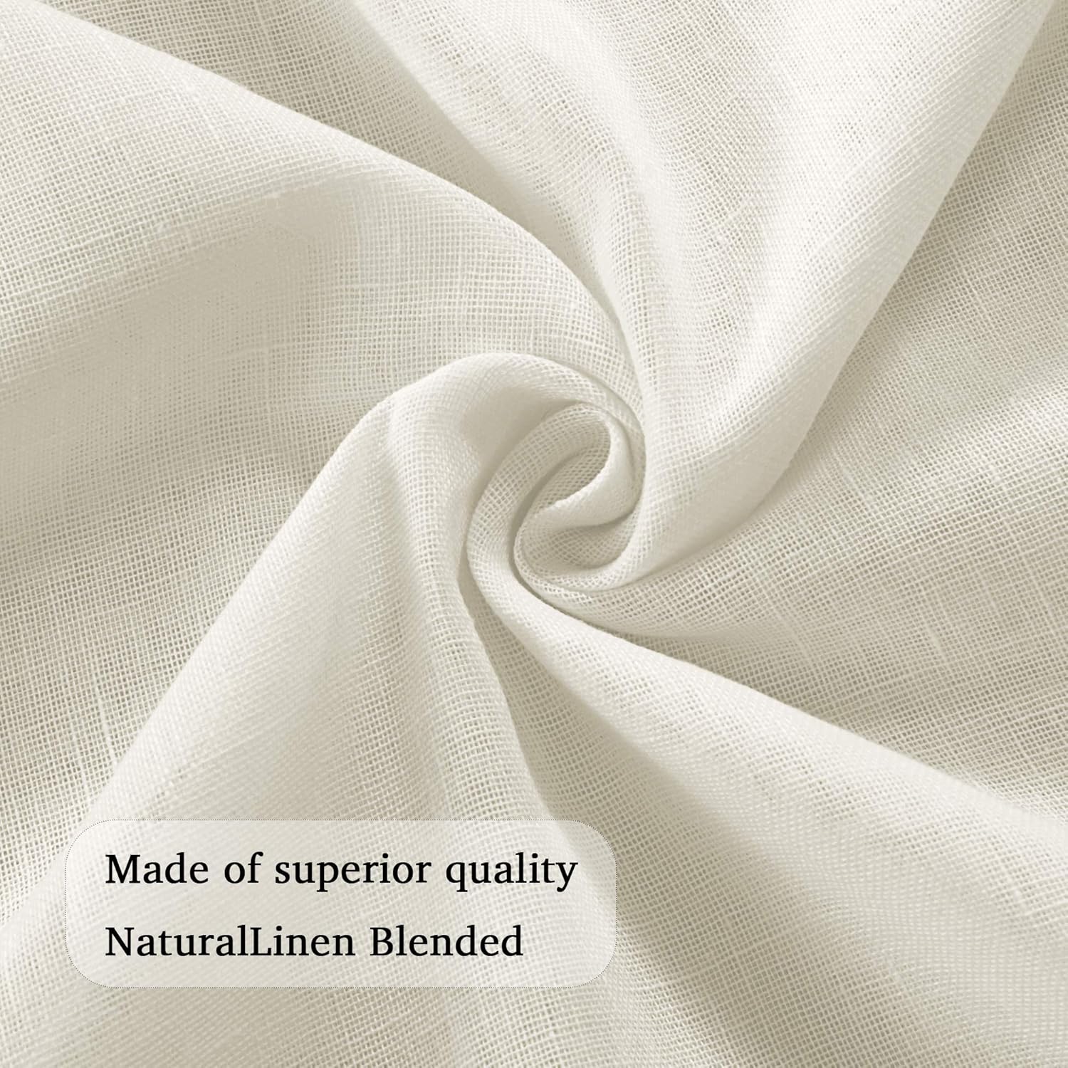 Turquoize Linen Sheer Curtains Natural Linen Semi Sheer Curtains Light Filtering Burlap Curtains Rod Pocket Window Treatments Panels/Drapes, Privacy Assured, 96 Inches Length (2 Panels,Ivory) : Home & Kitchen