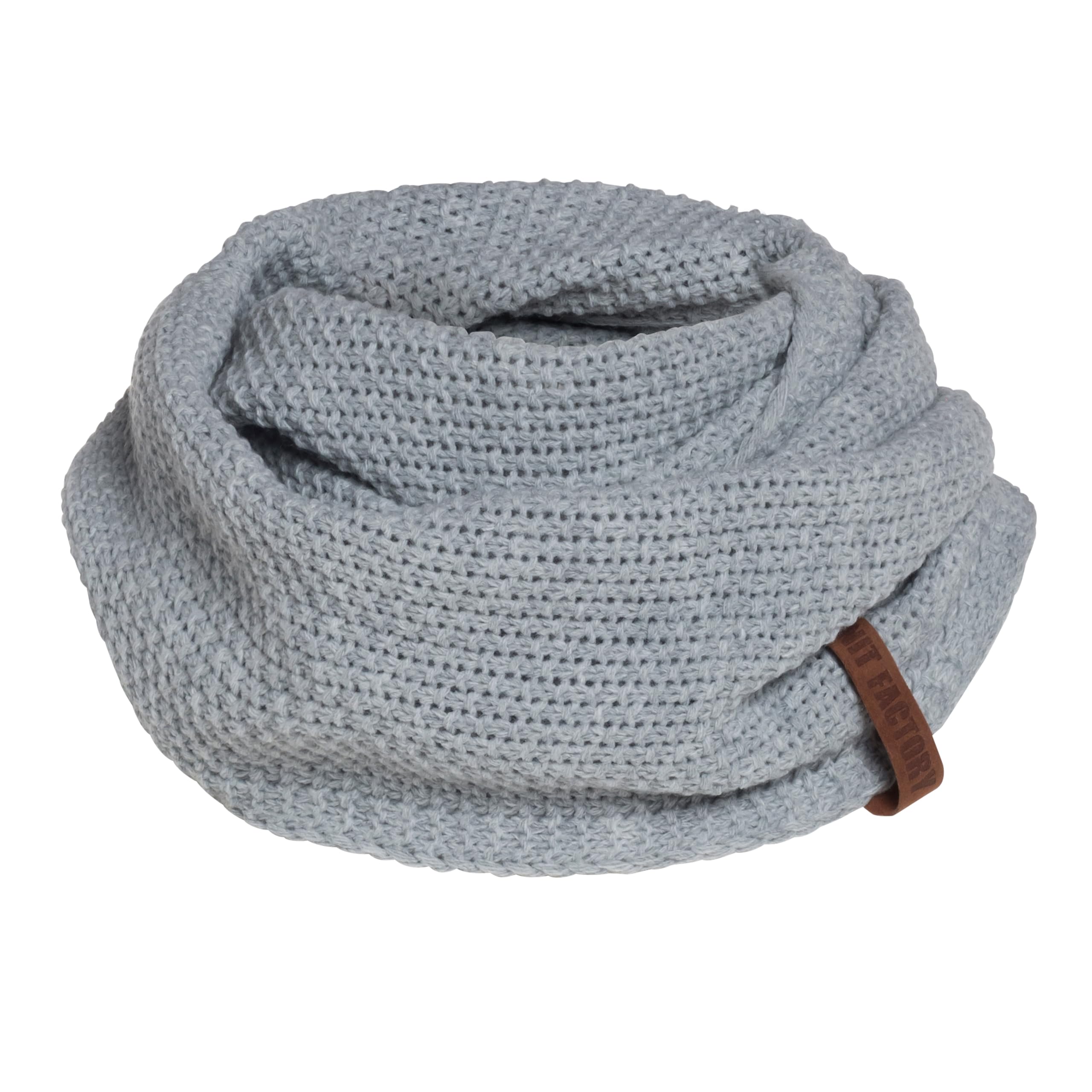 KNIT FACTORY - Coco Loop Schal - Gestrickter Schlauchschal - Für Damen und Herren - Herbst & Winter Essentials - Zeitloses Mode-Accessoire - Strickschal mit Wolle - Hochwertige Qualität - Grau