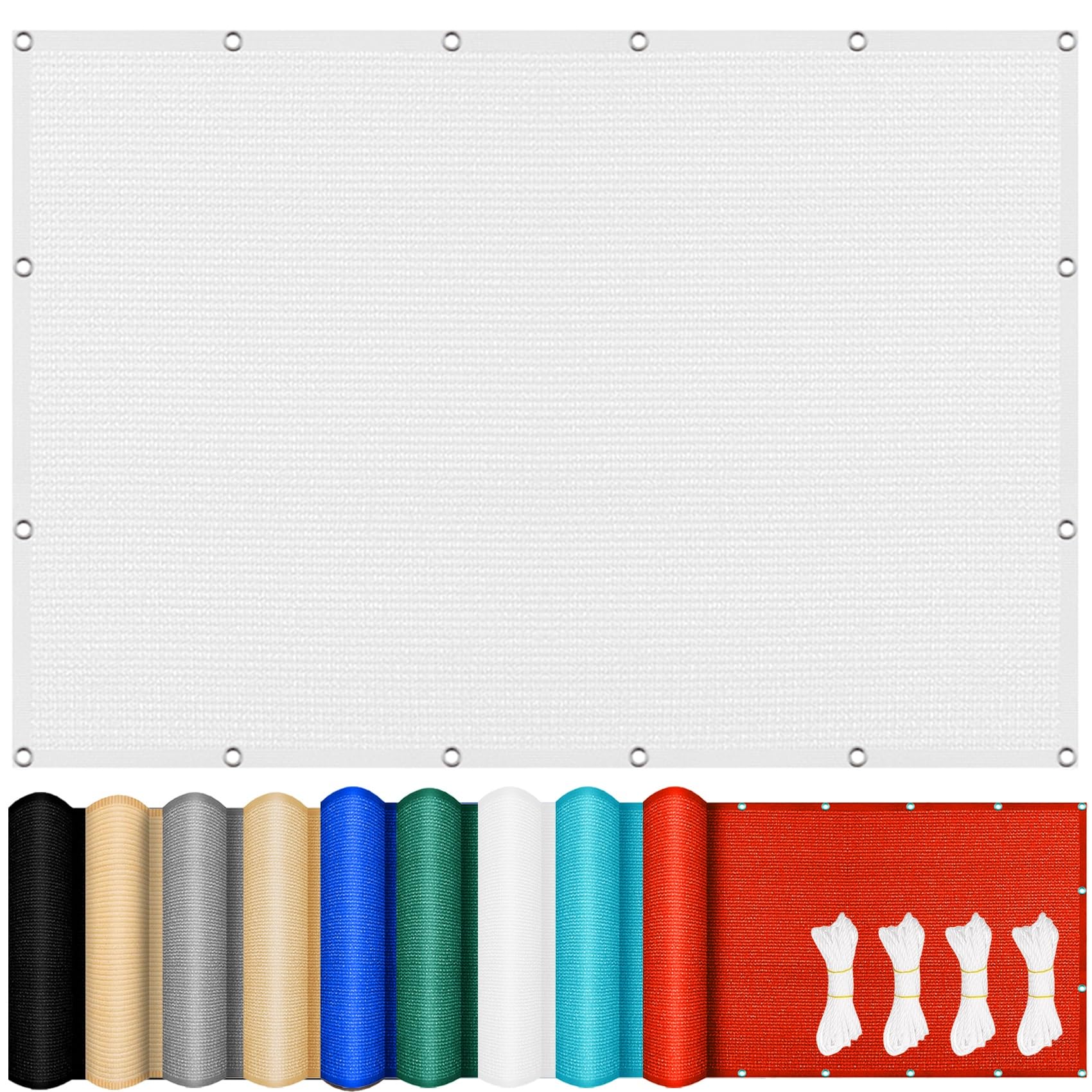 Voile d'ombrage rectangulaire pour jardin et terrasse 400x520 cm blanc respirant