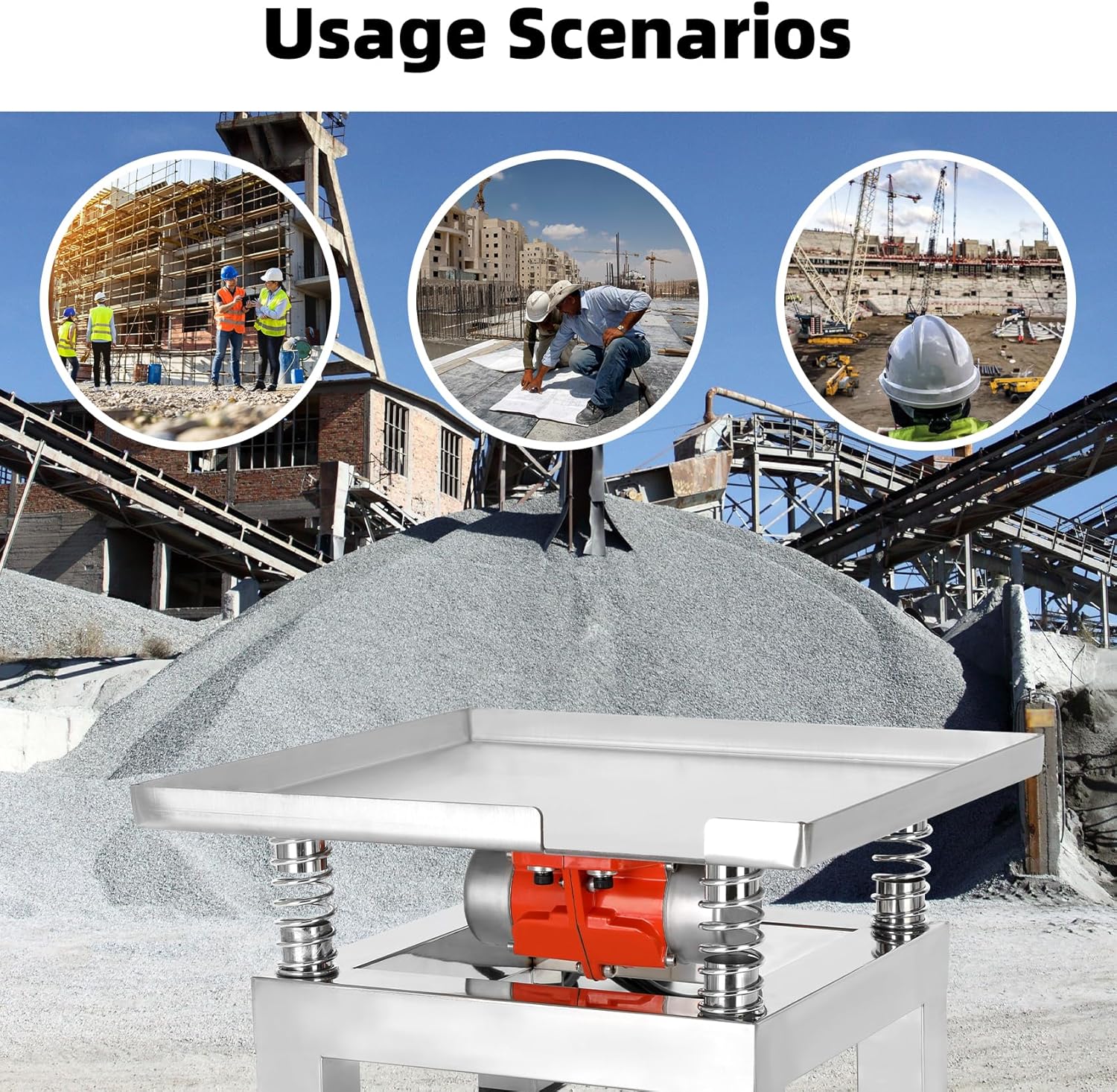 35×35cm Concrete Vibration Table, 110V Small Vibrating Test Bench Stainless Steel 44 lbs for reducing material gaps and increasing concrete compactness