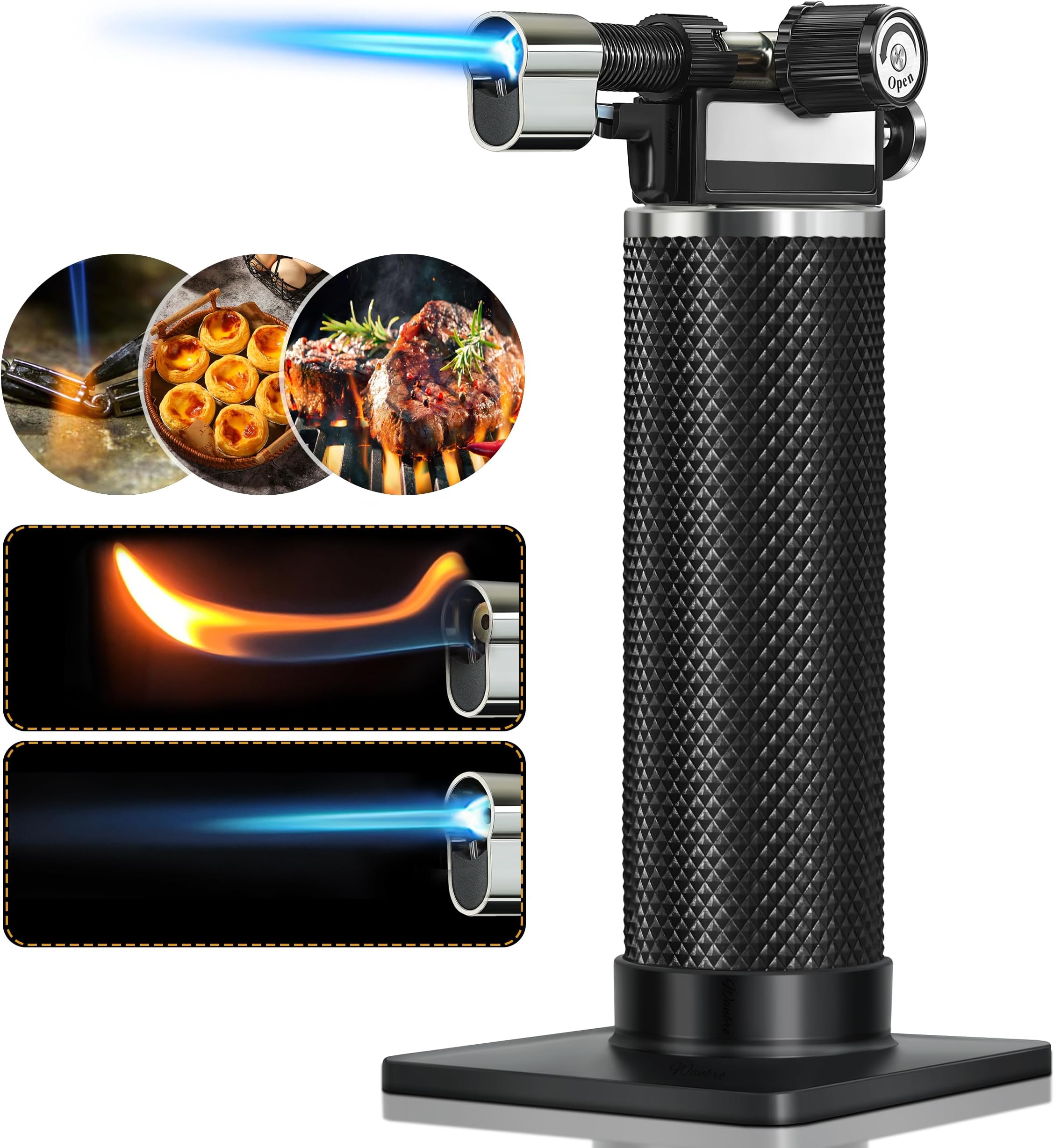 EurKitchen Culinary Cooking Butane Torch Refillable Food Butane Blow