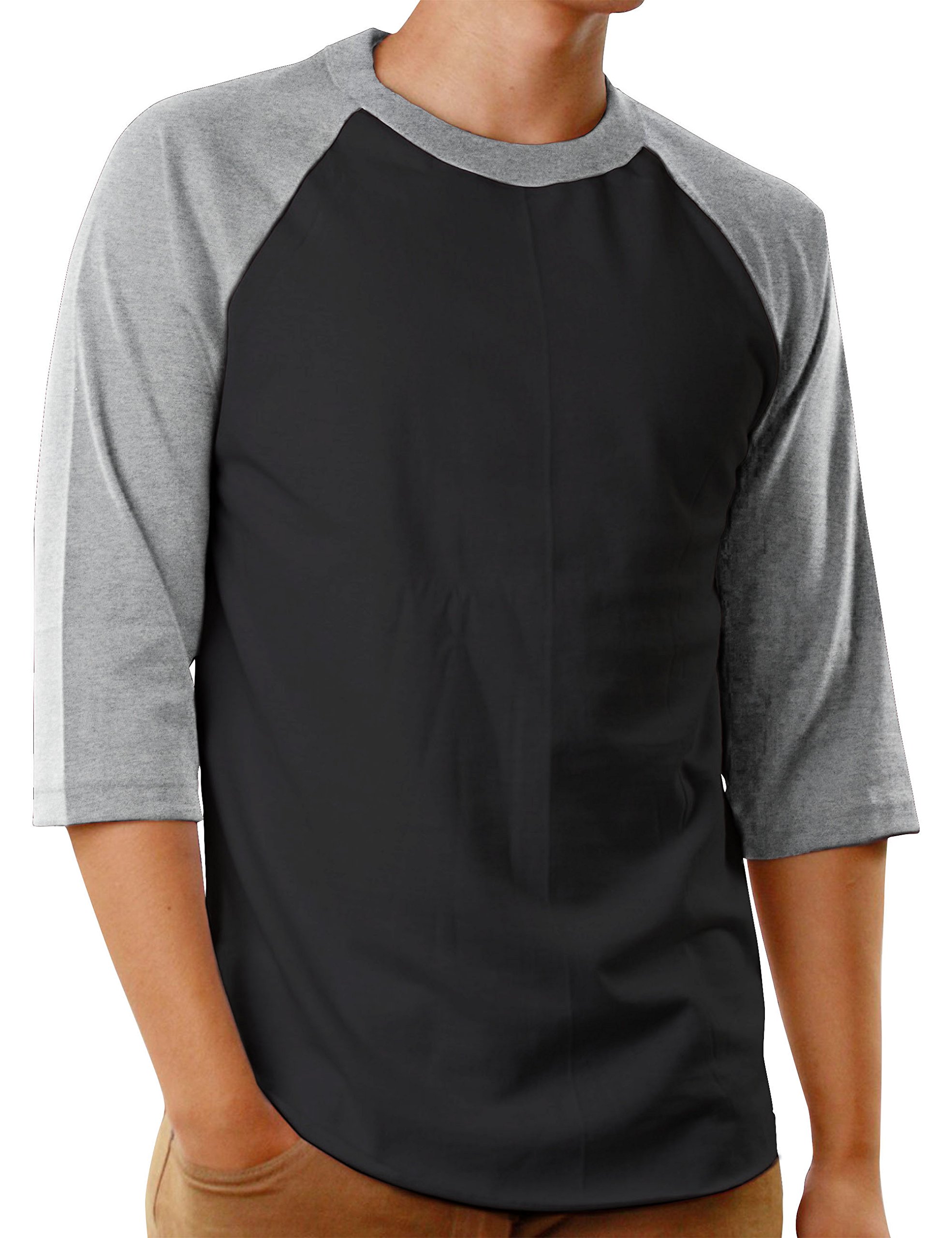 Hat and BeyondMens Baseball Raglan T Shirts 3/4 Sleeves Casual Cotton S-3xl Jersey 1KSA0001