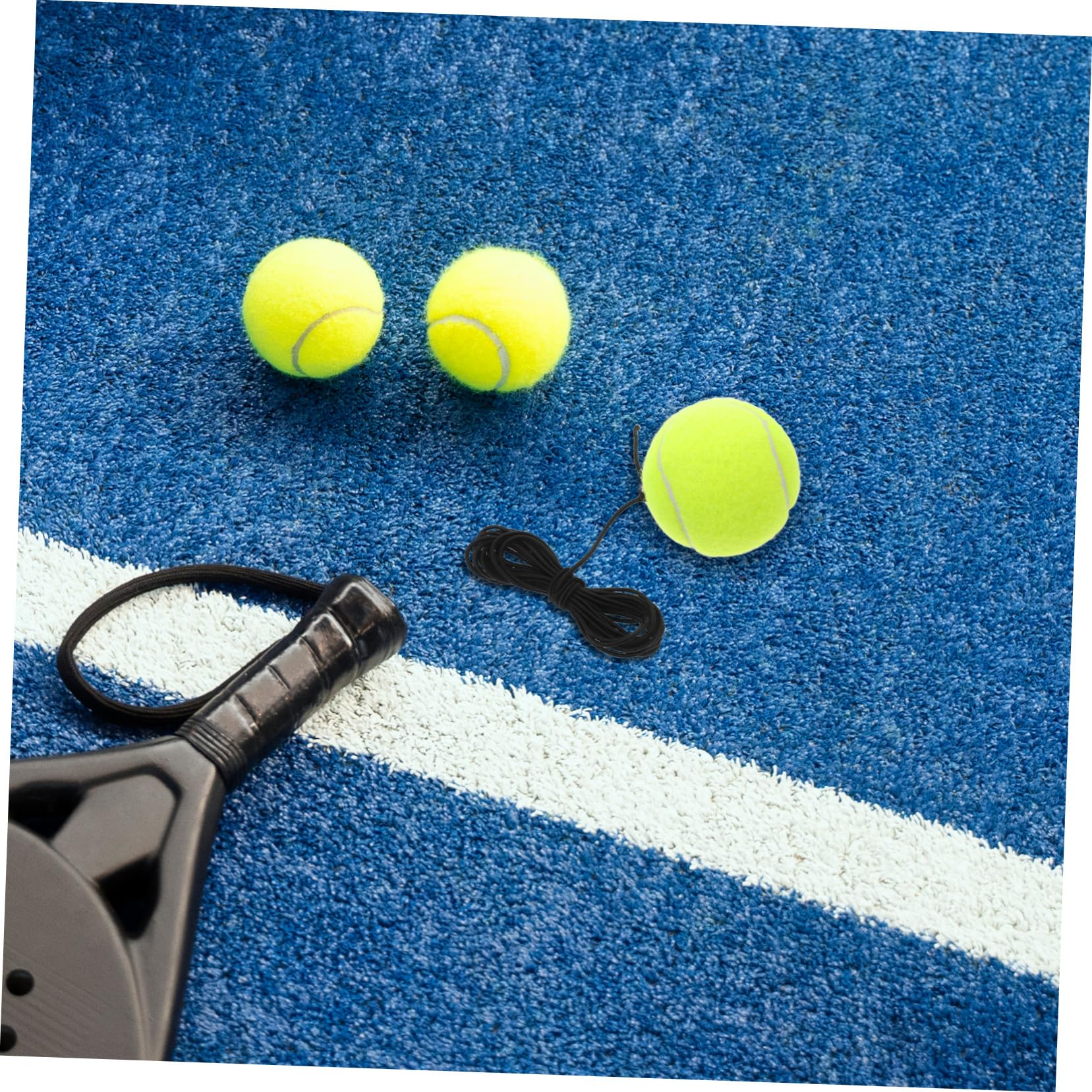 Healeved 5 Piezas Entrenador de Tenis Portátil con Pelota y Cuerda Elástica para Práctica Individual Base Estable de Resistente para Entrenamiento y Mejora de Habilidades para Principiantes