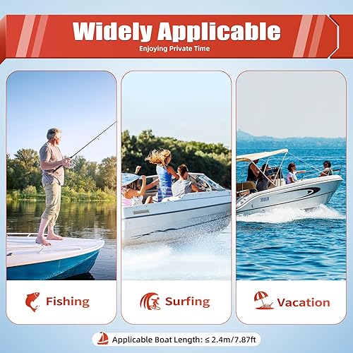 Miniatura 9 de Motor fuera de borda de gasolina de 2 tiempos, motor de barco de pesca resistente de 52 CC con sistema CDI de refrigeración por agua de eje largo,