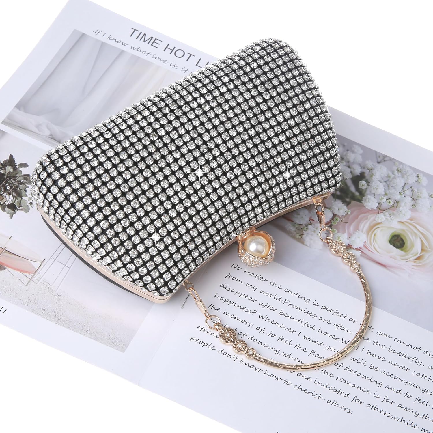 Womens Sparkly Rhinestone Crystal Clutch Glitter Sequin Evening Bag Purse Handbag for Bridal Wedding Party Prom - Image 7